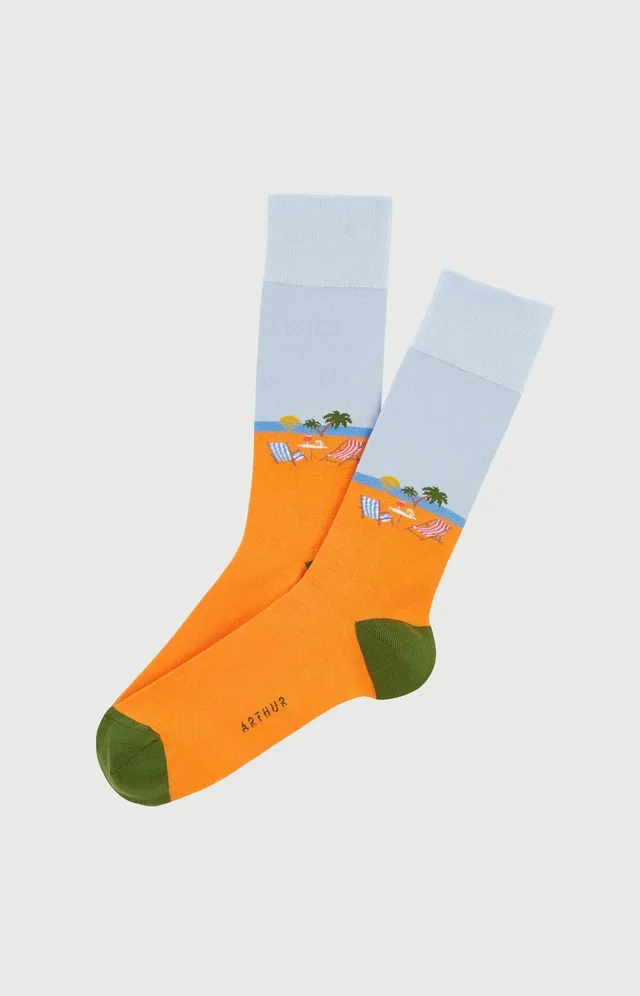 arthur-bob-transat-chaussettes-homme-orange-coton image 1