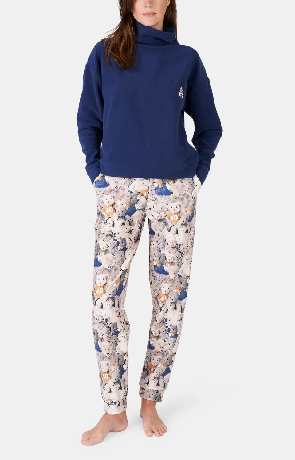 arthur-bob-teddy-40-ans-pyjama-noisette-polaire-femme image 1