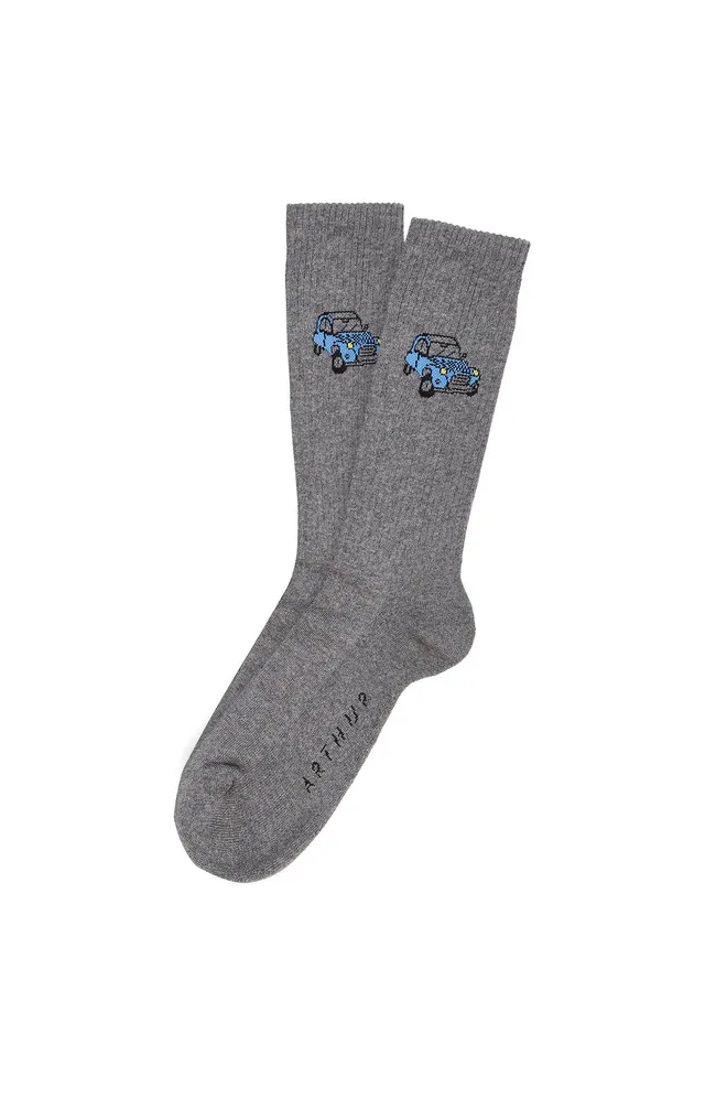 arthur-bob-2cv-chaussettes-coton-bio-gris image 1