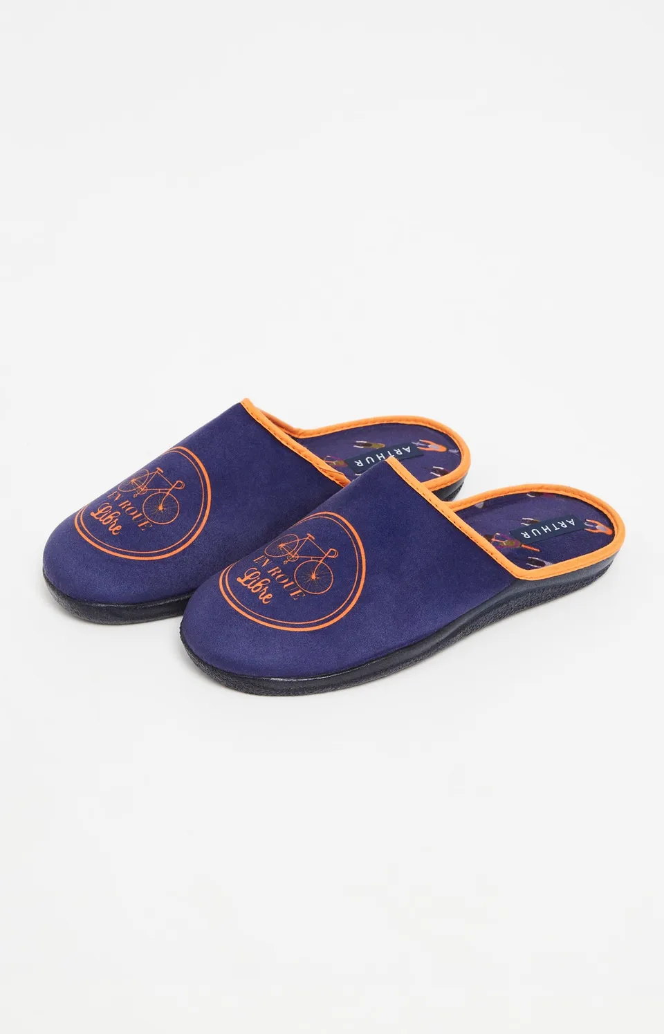 arthur-bob-cycliste-mules-homme-marine-42-43-chaussons image 1
