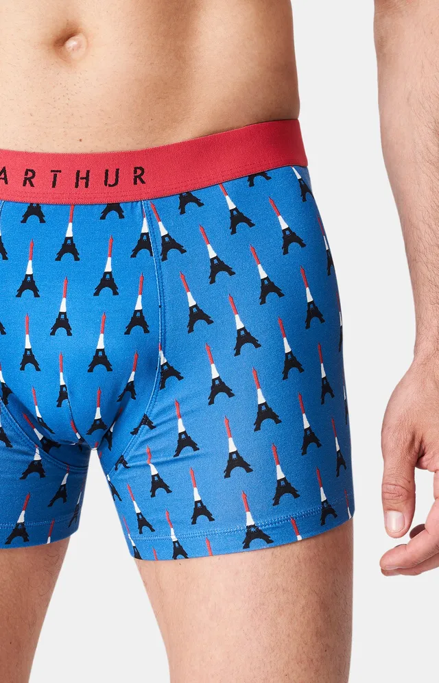arthur-bob-boxer-tour-eiffel-bleu-coton-bio-homme image 1