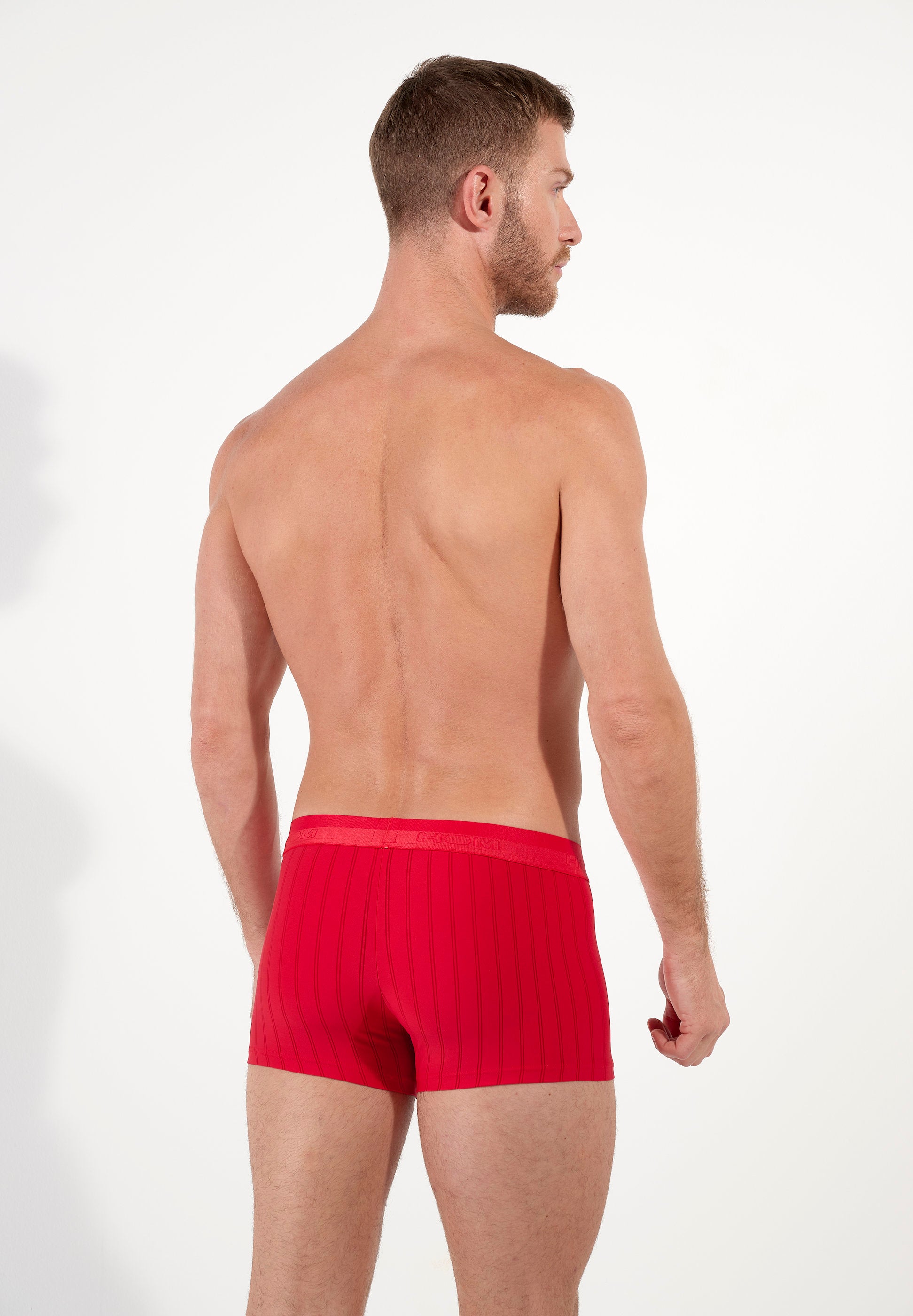 hom-chic-boxer-brief-homme-rouge-polyamide-rayures image 3
