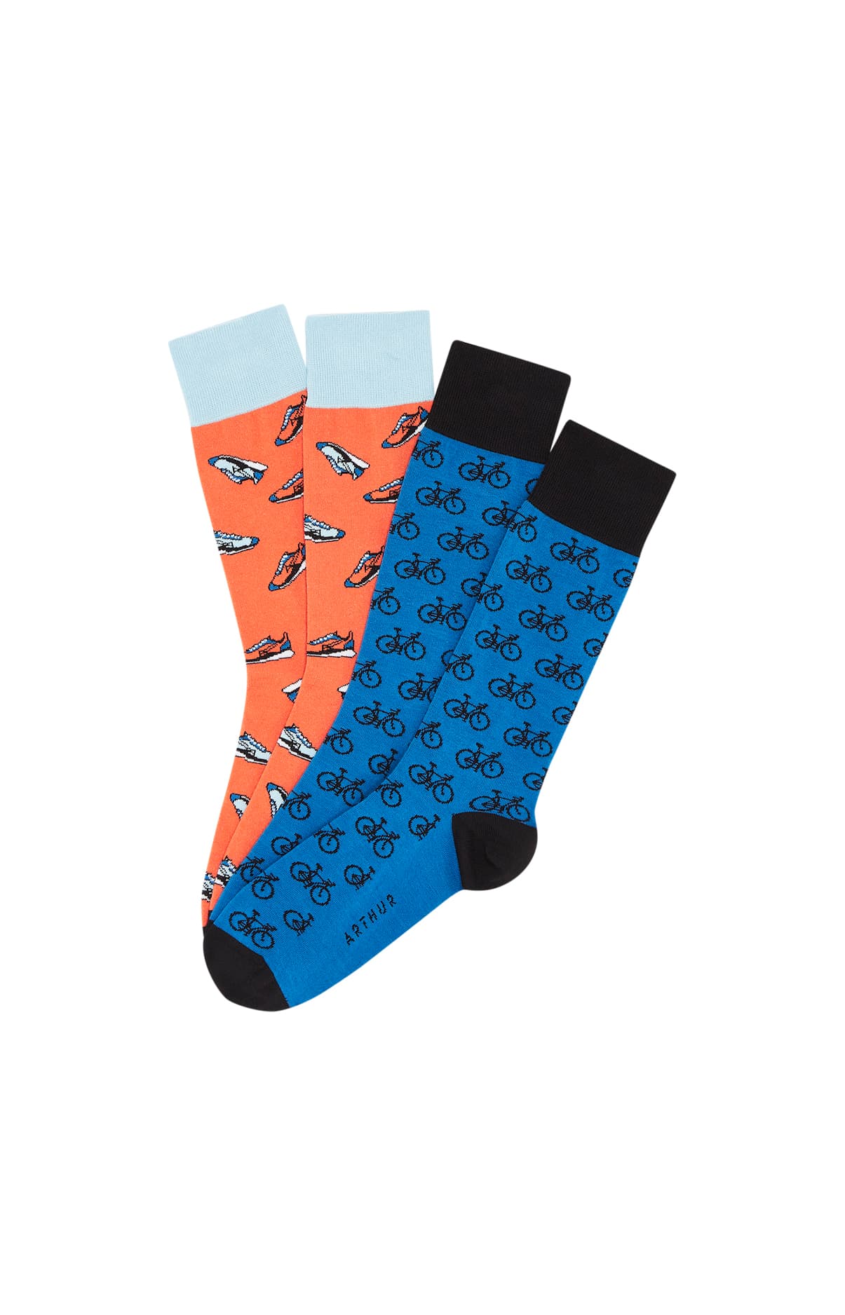 arthur-bob-sport-pack-2-chaussettes-homme-orange-40-46-coton image 1