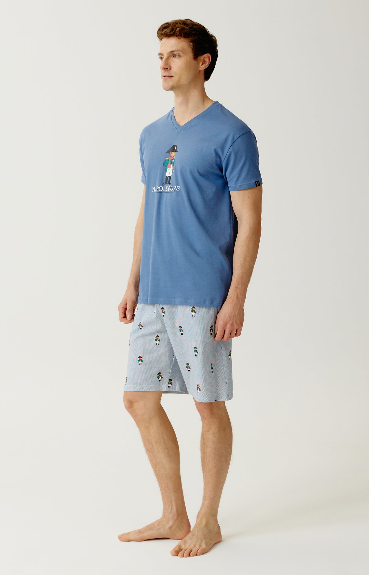 arthur-bob-pyjashort-napol-ours-bleu-coton-bio-homme image 4