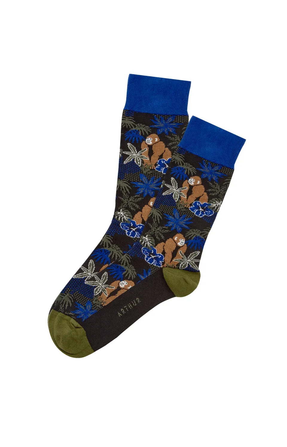 arthur-bob-chaussettes-jungle-homme-40-46-coton-noir image 1