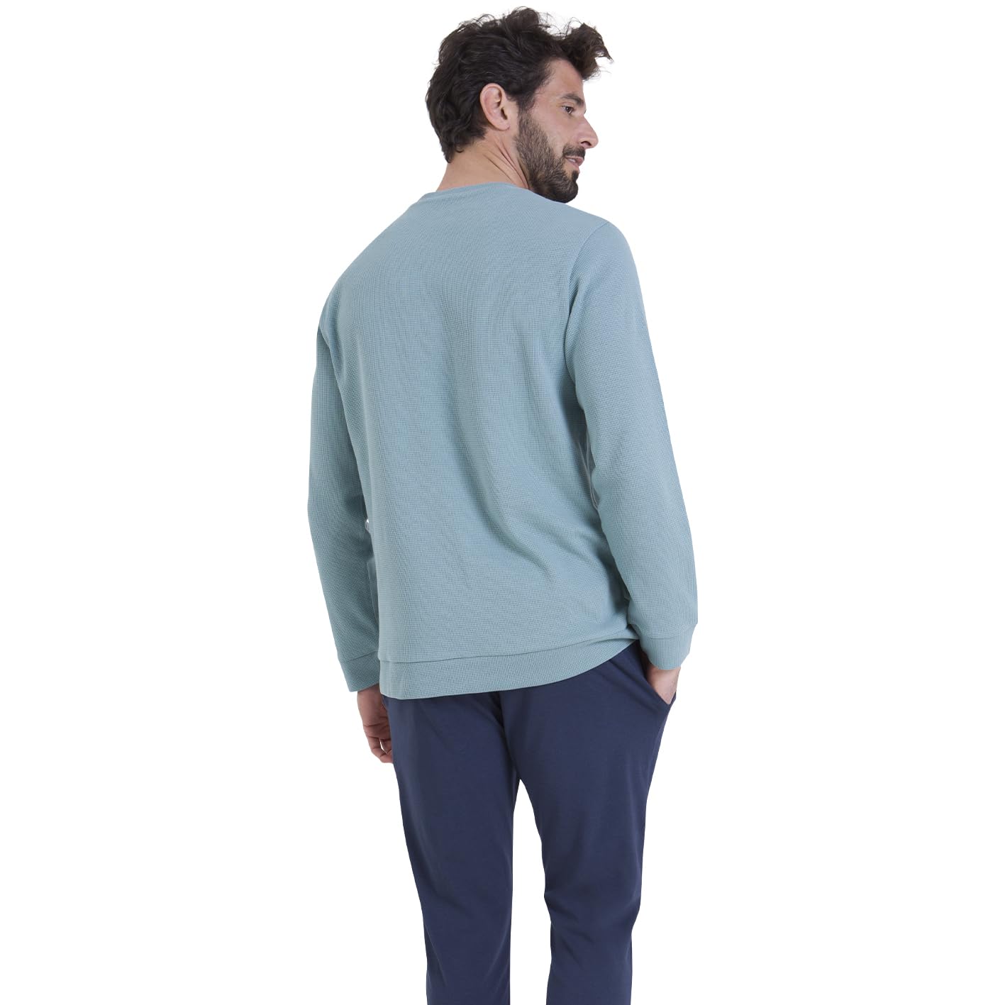 athena-thermik-waffle-7p33-ensemble-pyjama-homme-bleu-coton image 3