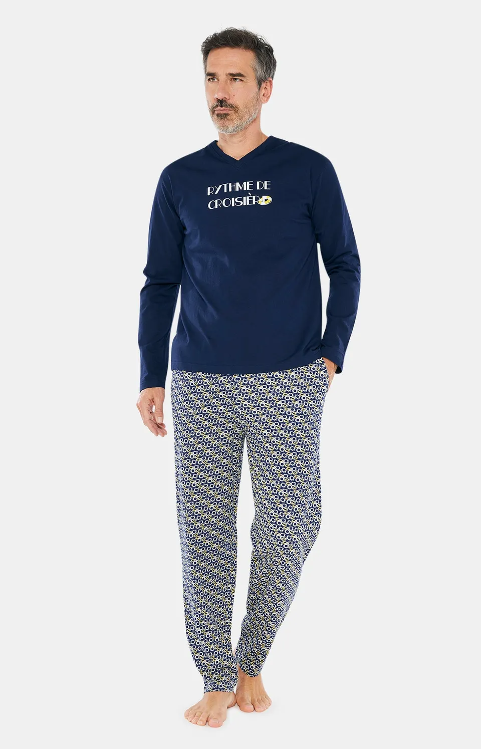 arthur-bob-pyjama-rythme-de-croisi-re-marine-coton image 1