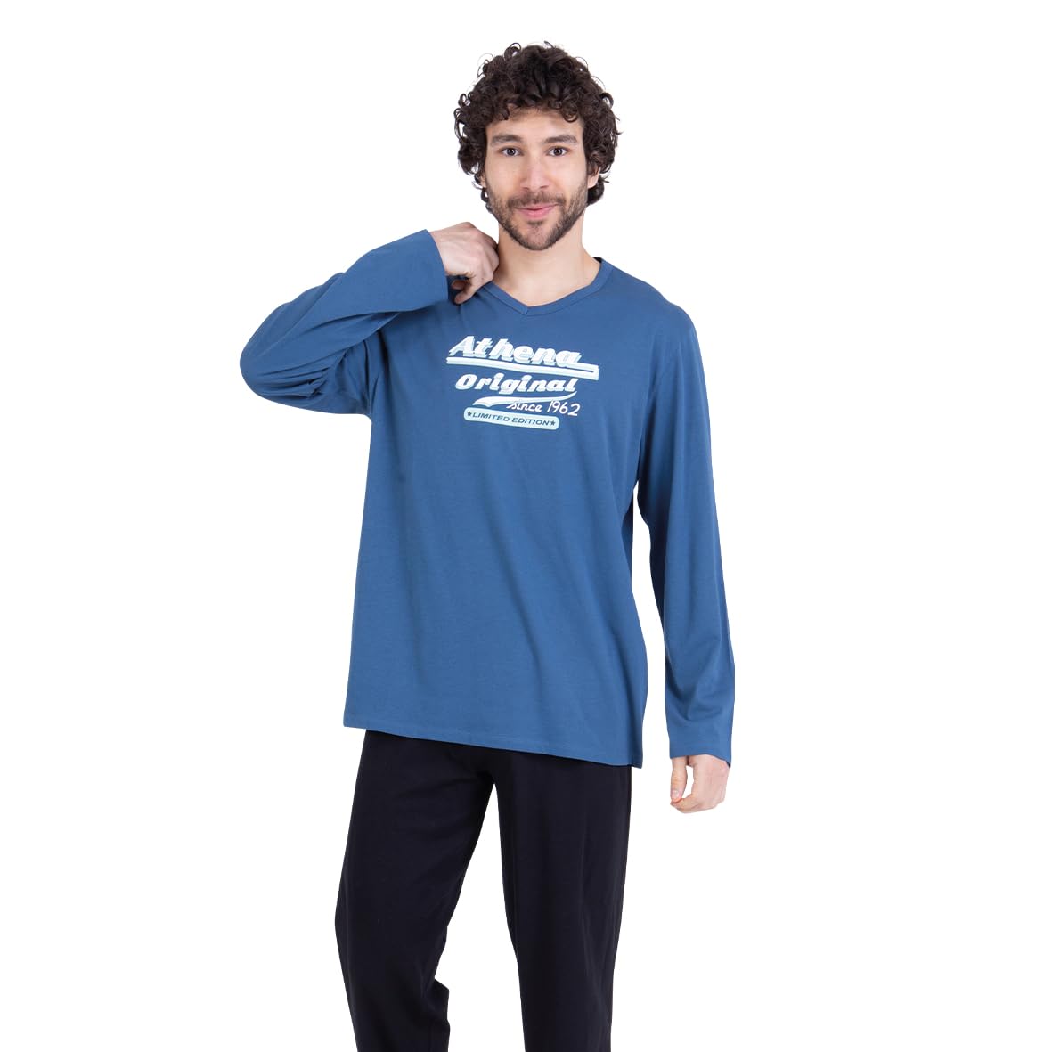 athena-graphic-pyjama-homme-s-rigraphi-anthracite image 1