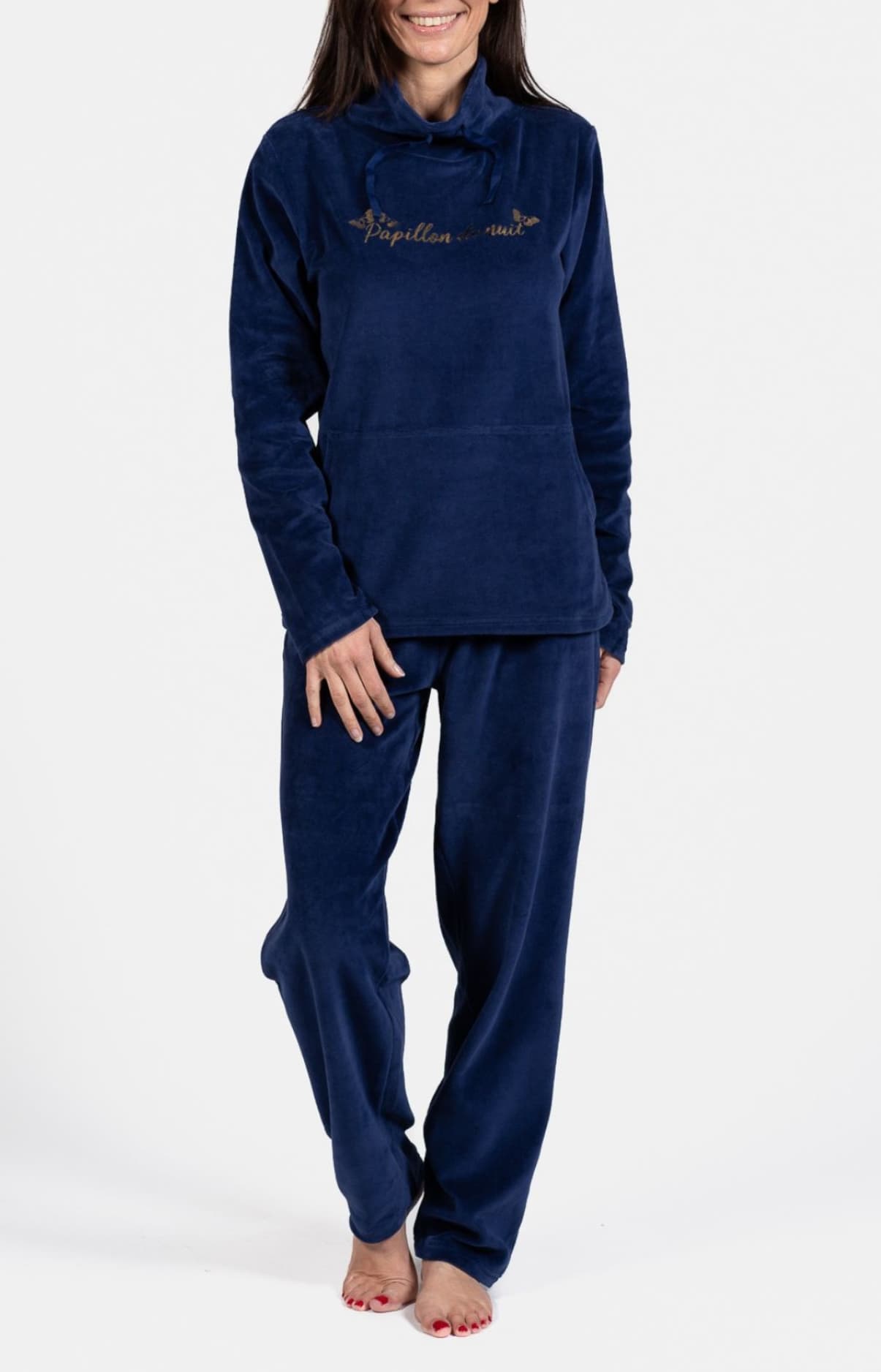 arthur-bob-papillon-de-nuit-pyjama-femme-marine-velours image 1