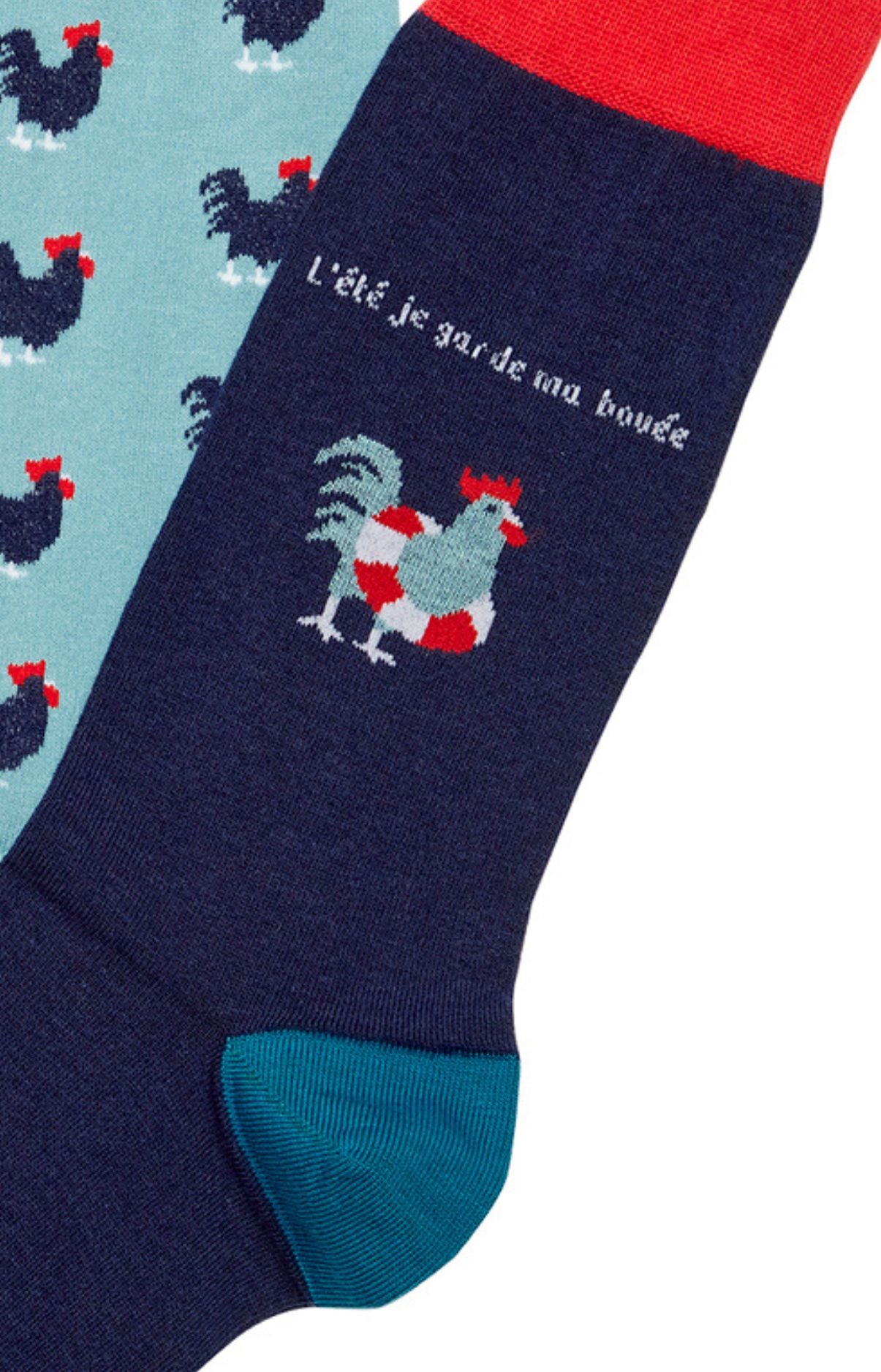 arthur-bob-les-associ-es-coq-chaussettes-bleu-coton-bio image 2