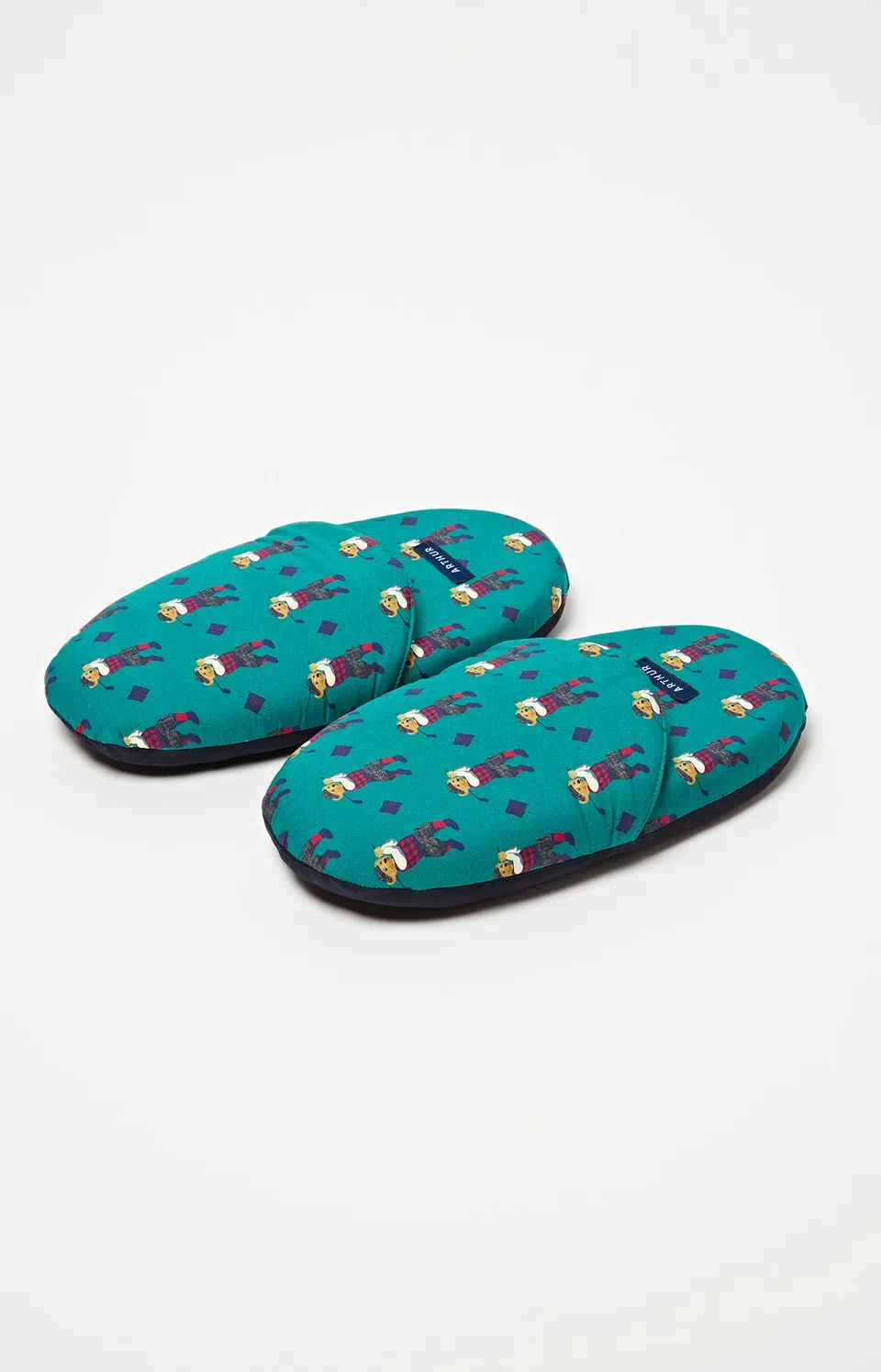 arthur-bob-green-de-champion-pantoufles-homme-coton-vert-43-45 image 1