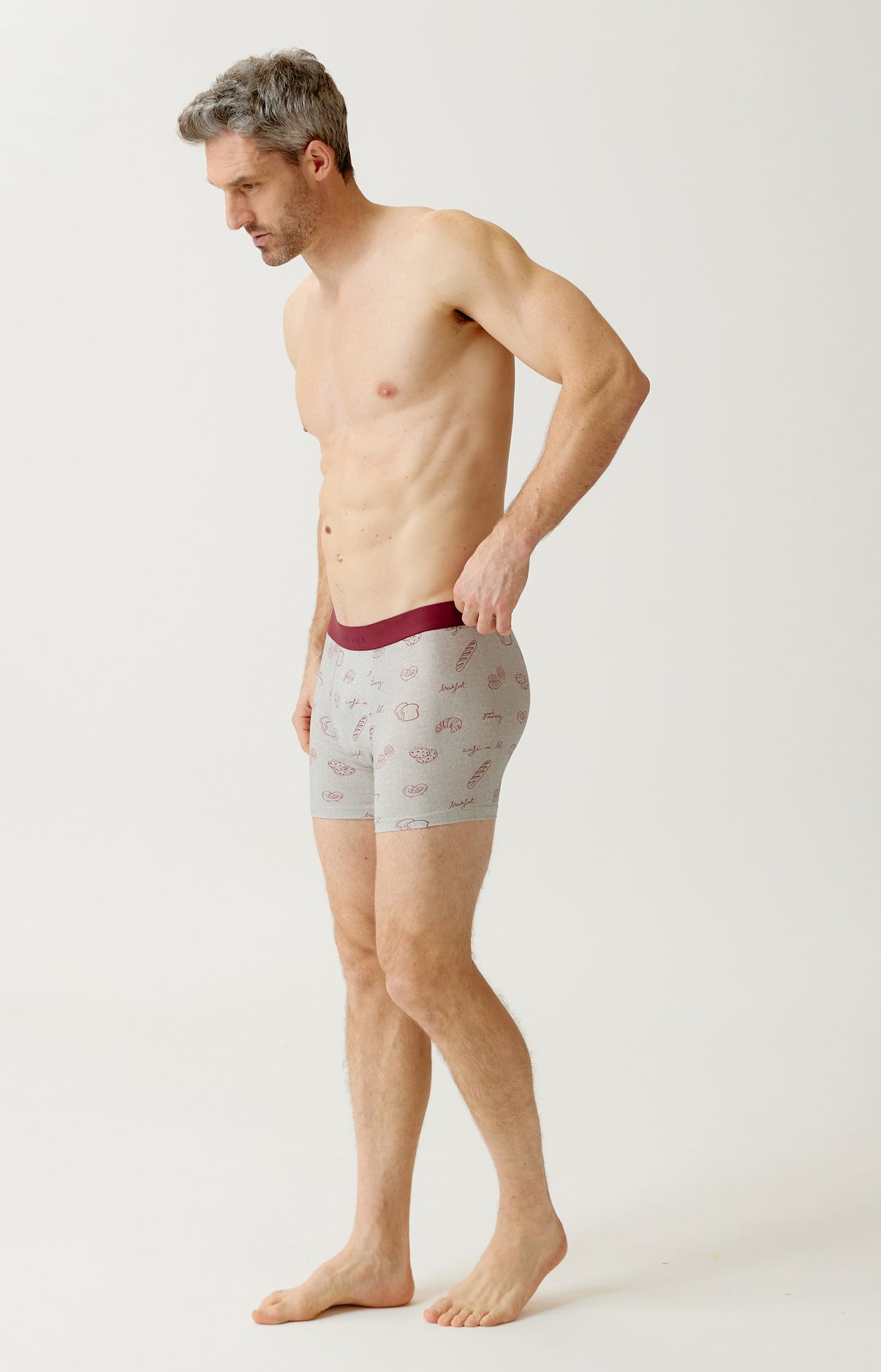 arthur-bob-boxer-p-tit-dej-au-lit-coton-bio-gris-homme image 4
