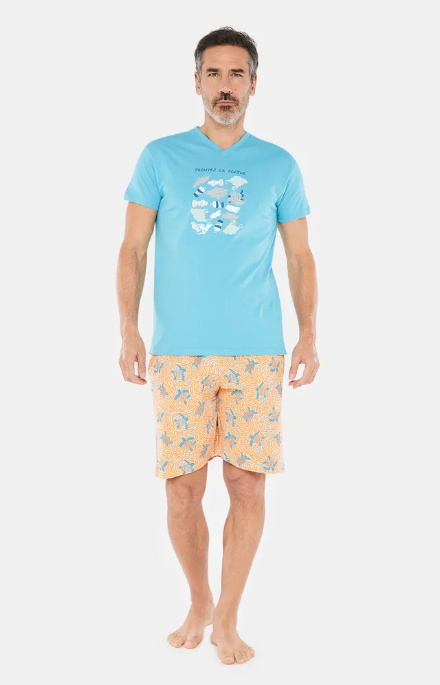 arthur-bob-tortue-pyjashort-coton-orange image 1