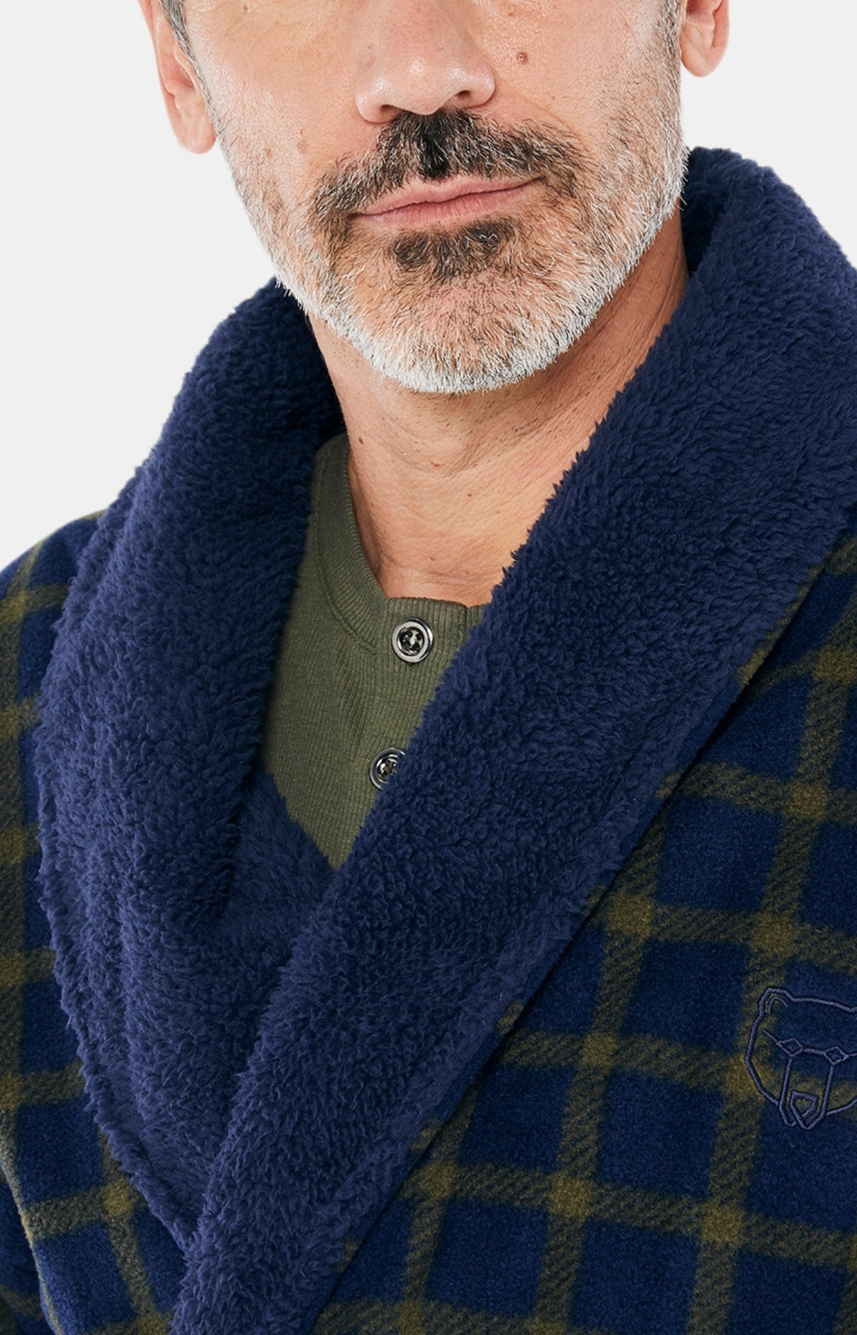 arthur-sam-robe-de-chambre-polaire-marine-carreaux image 2