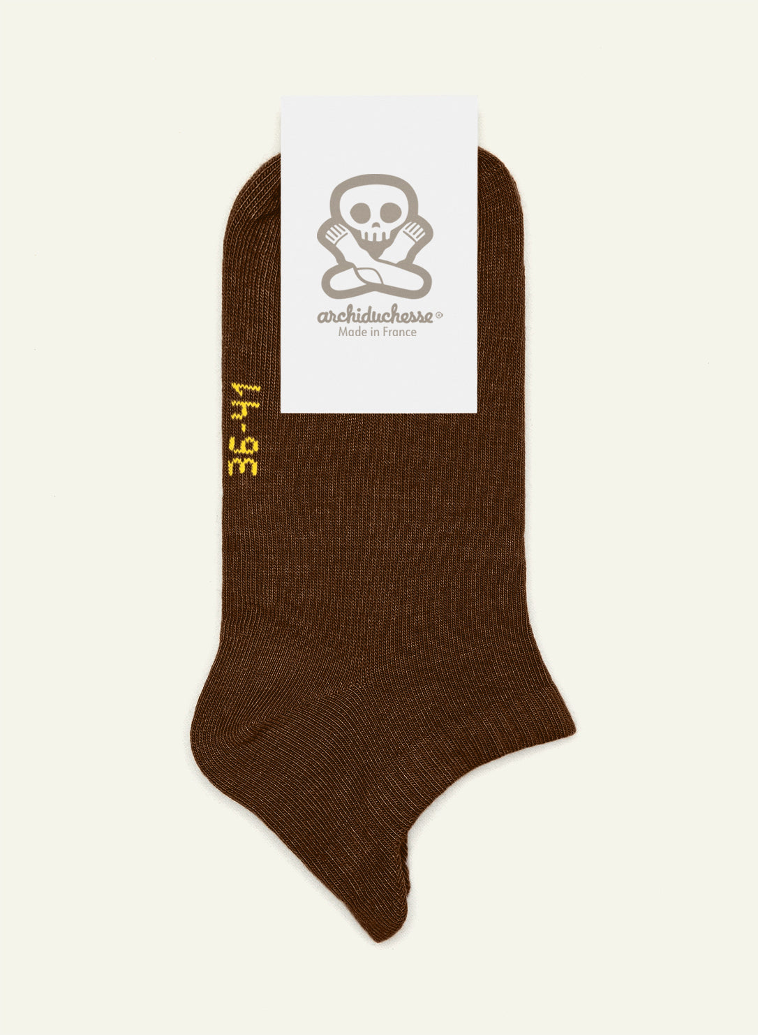 archiduchesse-socquette-marron-chocolat-chaussettes-coton-basse image 3