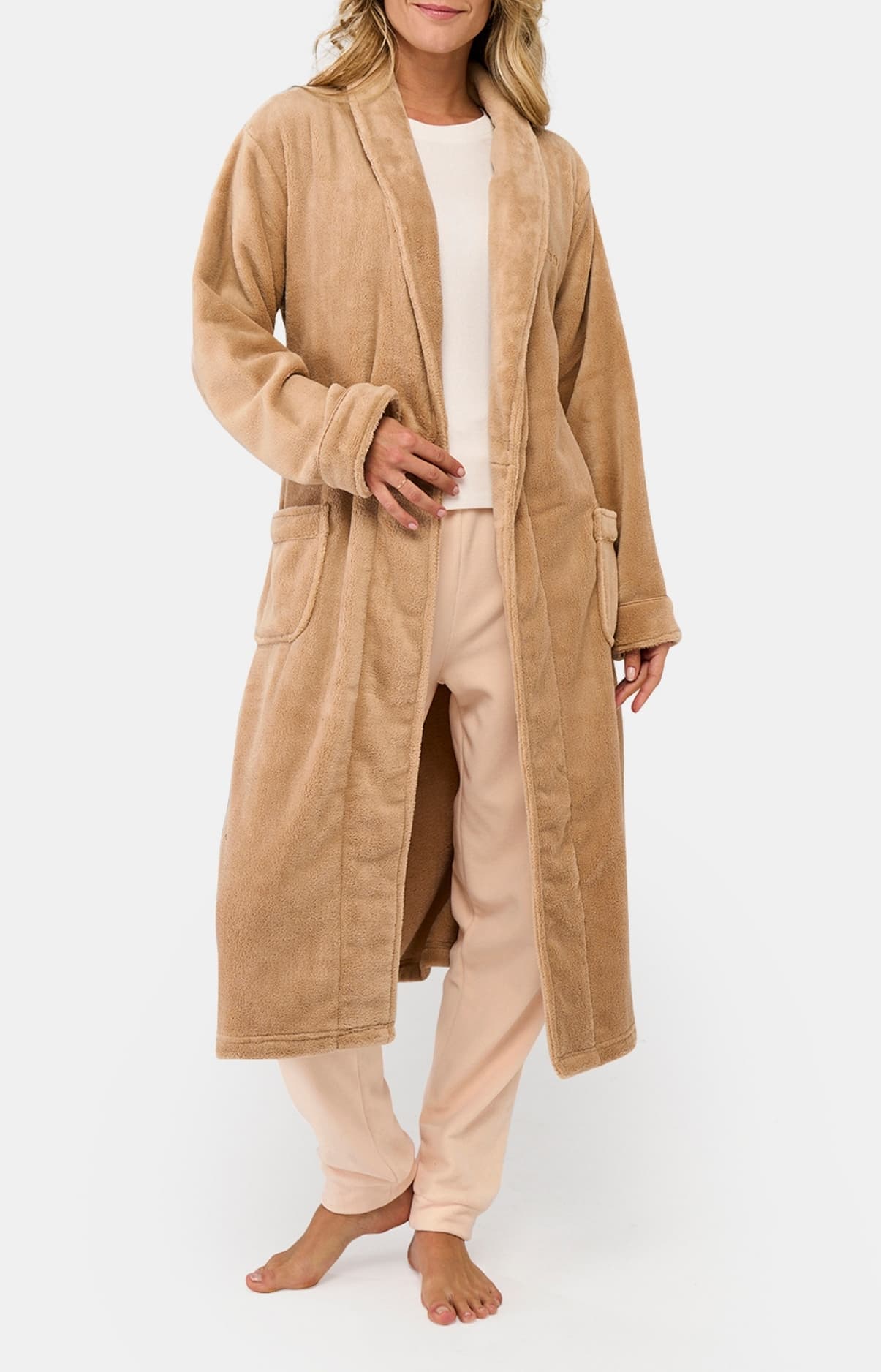 arthur-bob-robe-de-chambre-polaire-camel-chaude-femme image 4