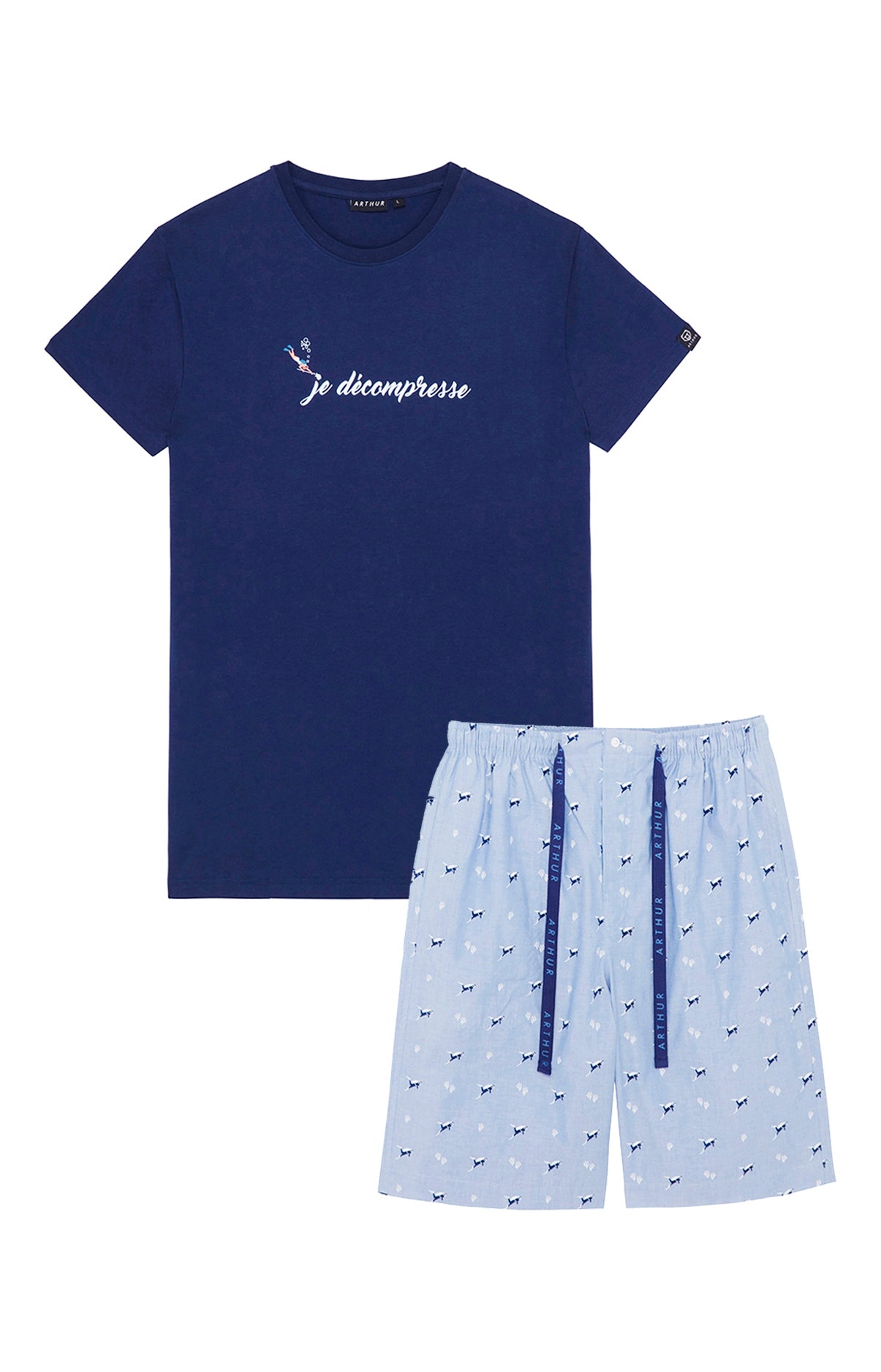arthur-bob-je-d-compresse-pyjashort-homme-denim-bio image 3