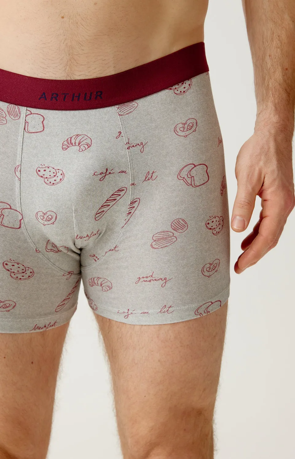 arthur-bob-boxer-p-tit-dej-au-lit-coton-bio-gris-homme image 1