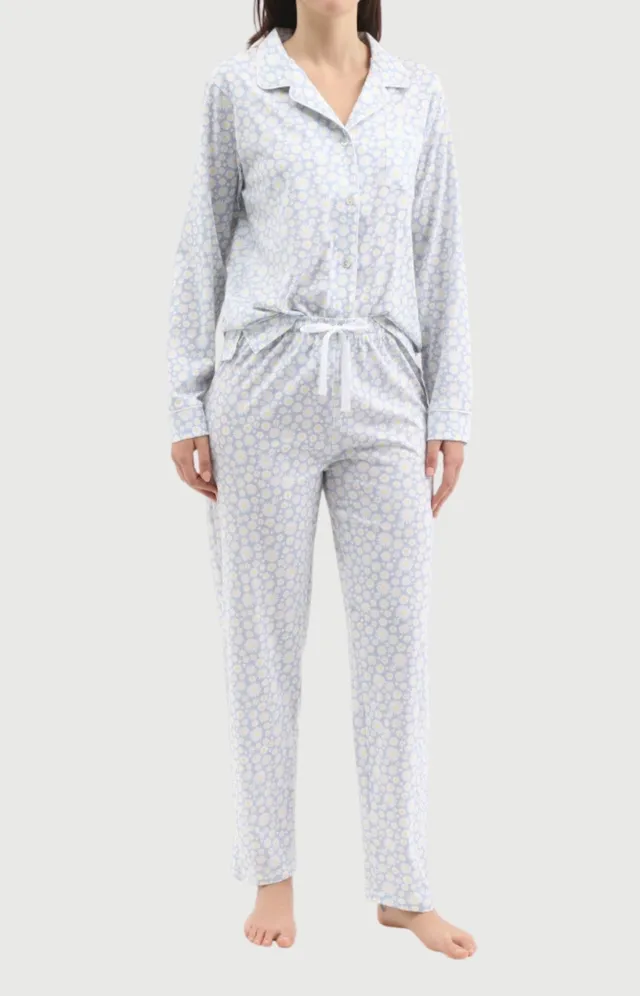 arthur-bob-marguerite-pyjama-femme-ciel-flanelle-coton image 1