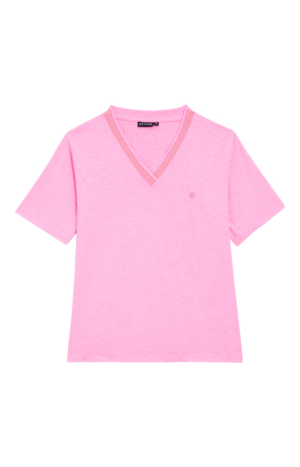 arthur-bob-tee-shirt-fluo-rose-haut-pyjama-coton-bio image 3