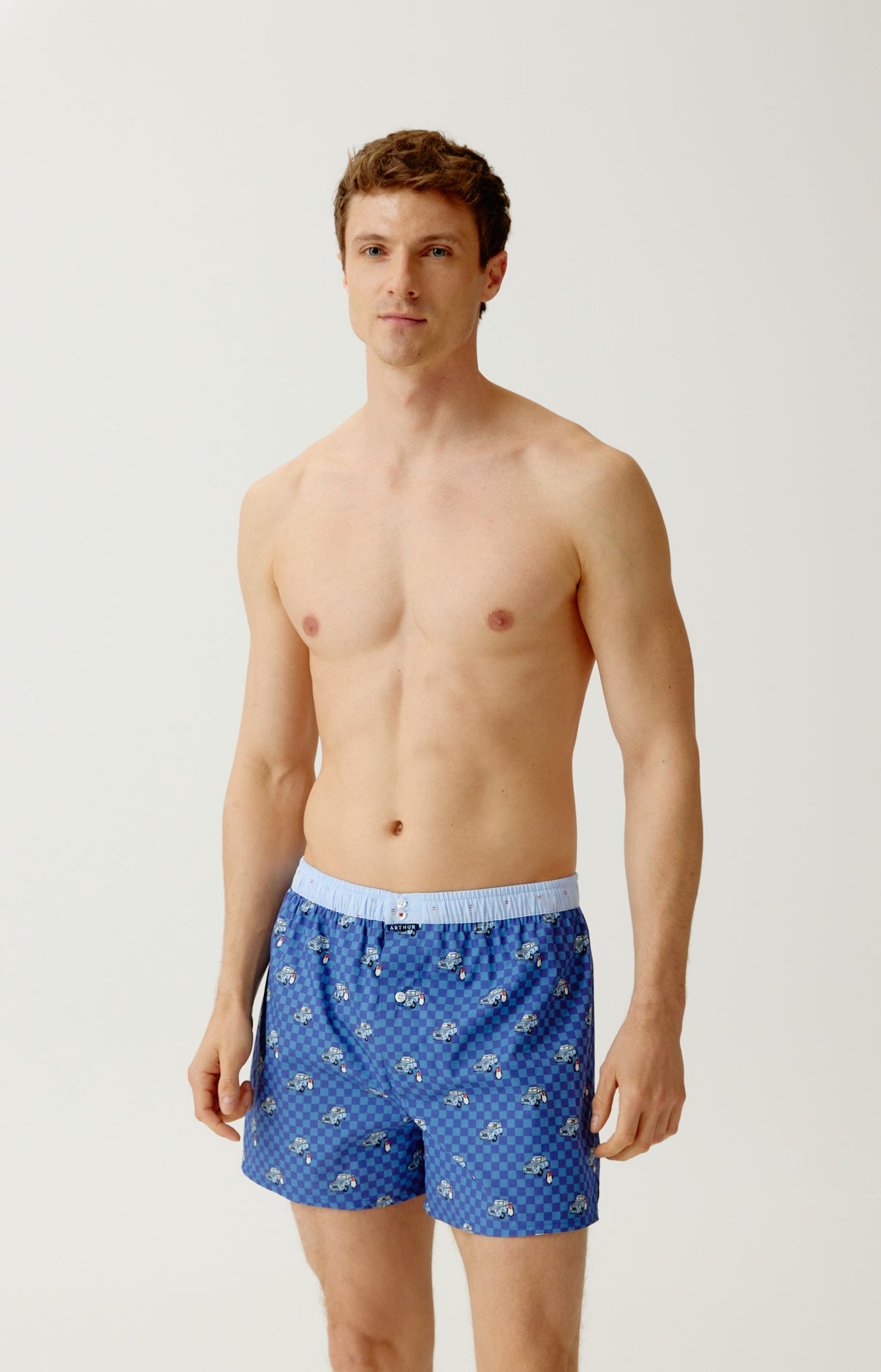 arthur-le-club-n-1233-cale-on-homme-coton-bio-bleu-2cv image 2