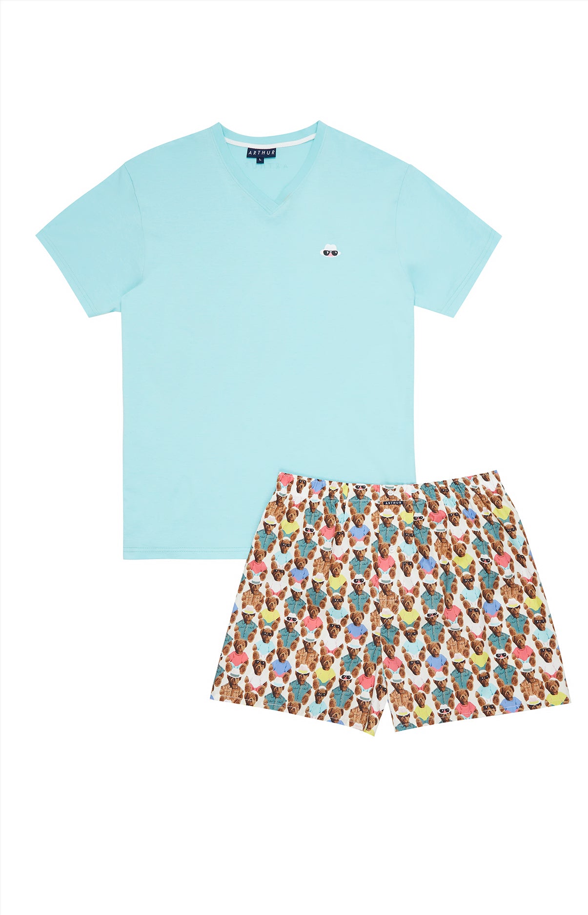 arthur-bob-pyjam-ricain-teddy-pyjama-homme-blanc-l-coton-bio image 3