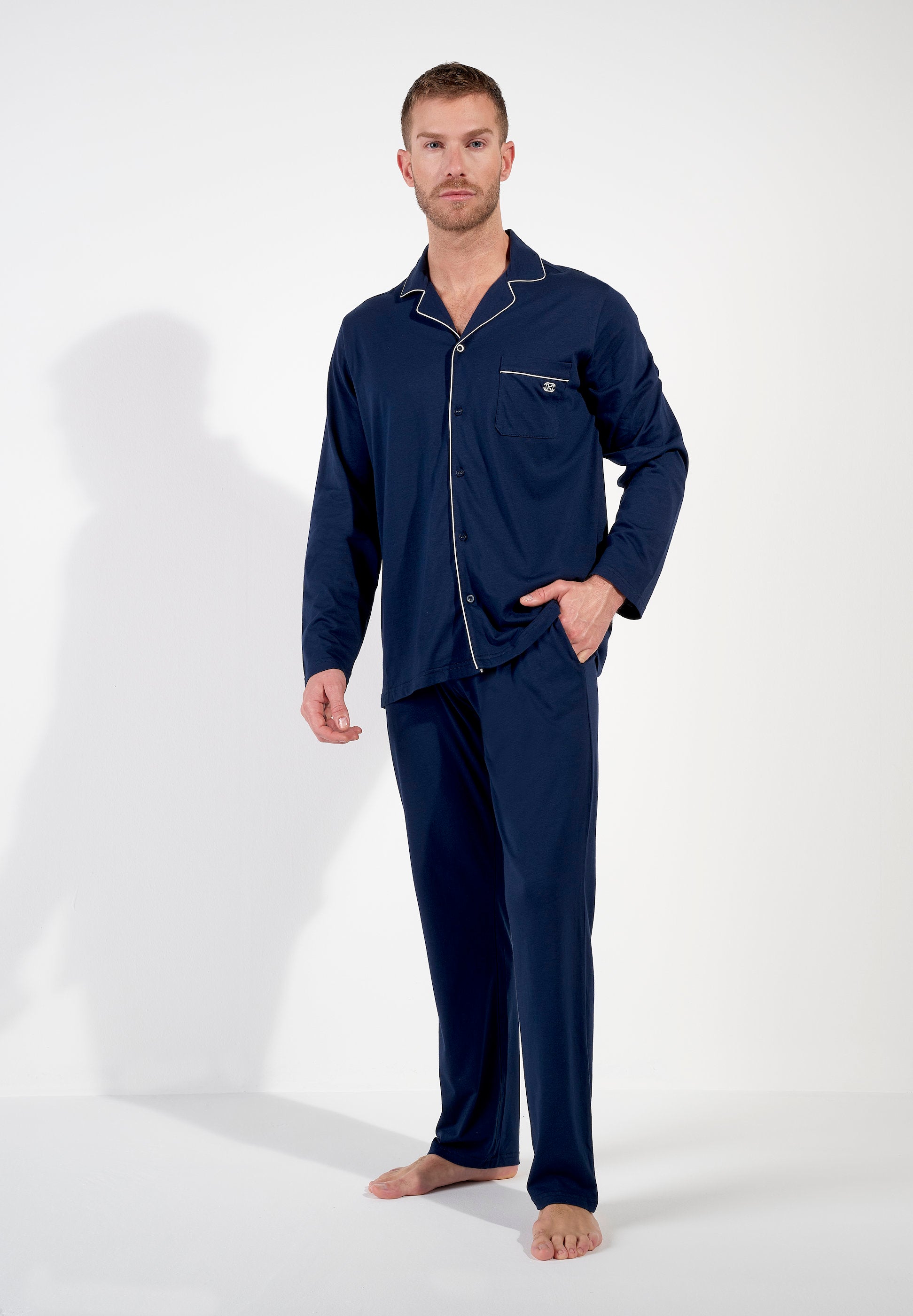 hom-rafael-pyjama-long-navy-coton-modal image 5
