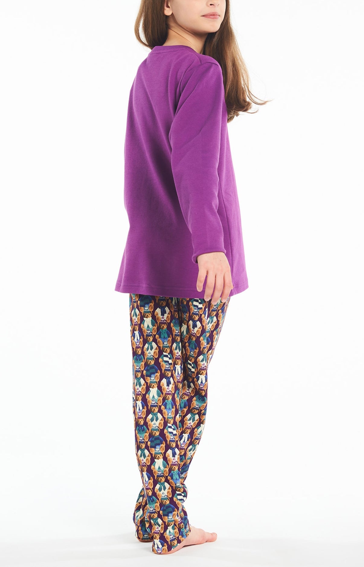 arthur-bob-teddy-violet-pyjama-long-fille-coton-bio image 5