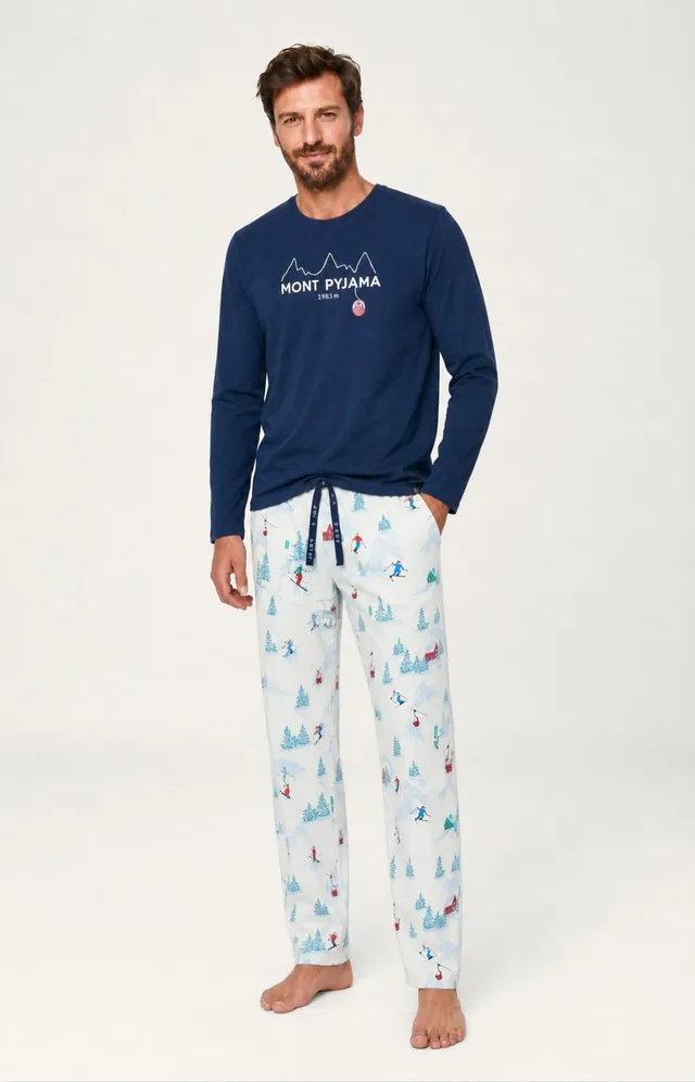 arthur-bob-pyjama-homme-blanc-coton-r-ves-au-sommet image 1