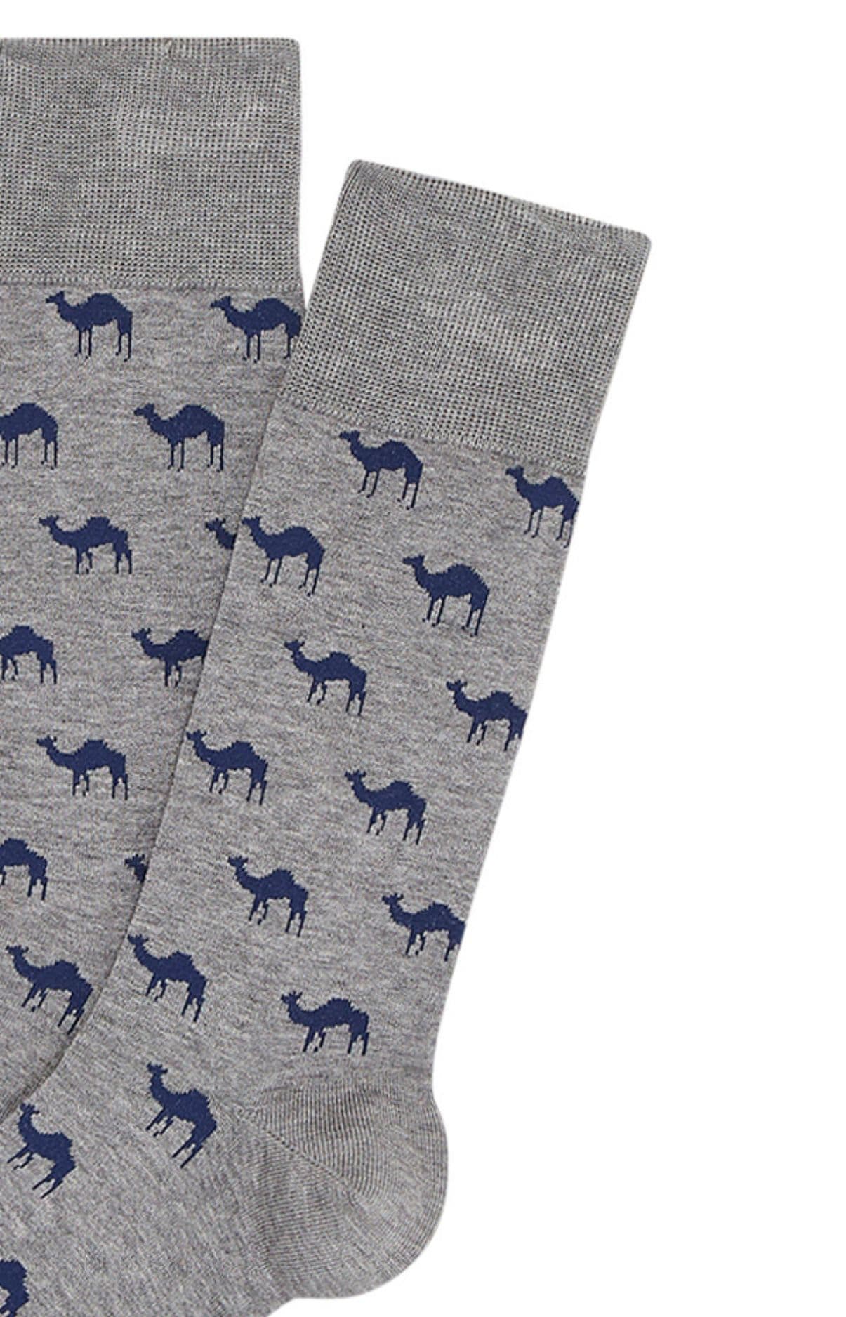 arthur-bob-dromadaire-chaussettes-homme-gris-fil-d-u00c9cosse image 2