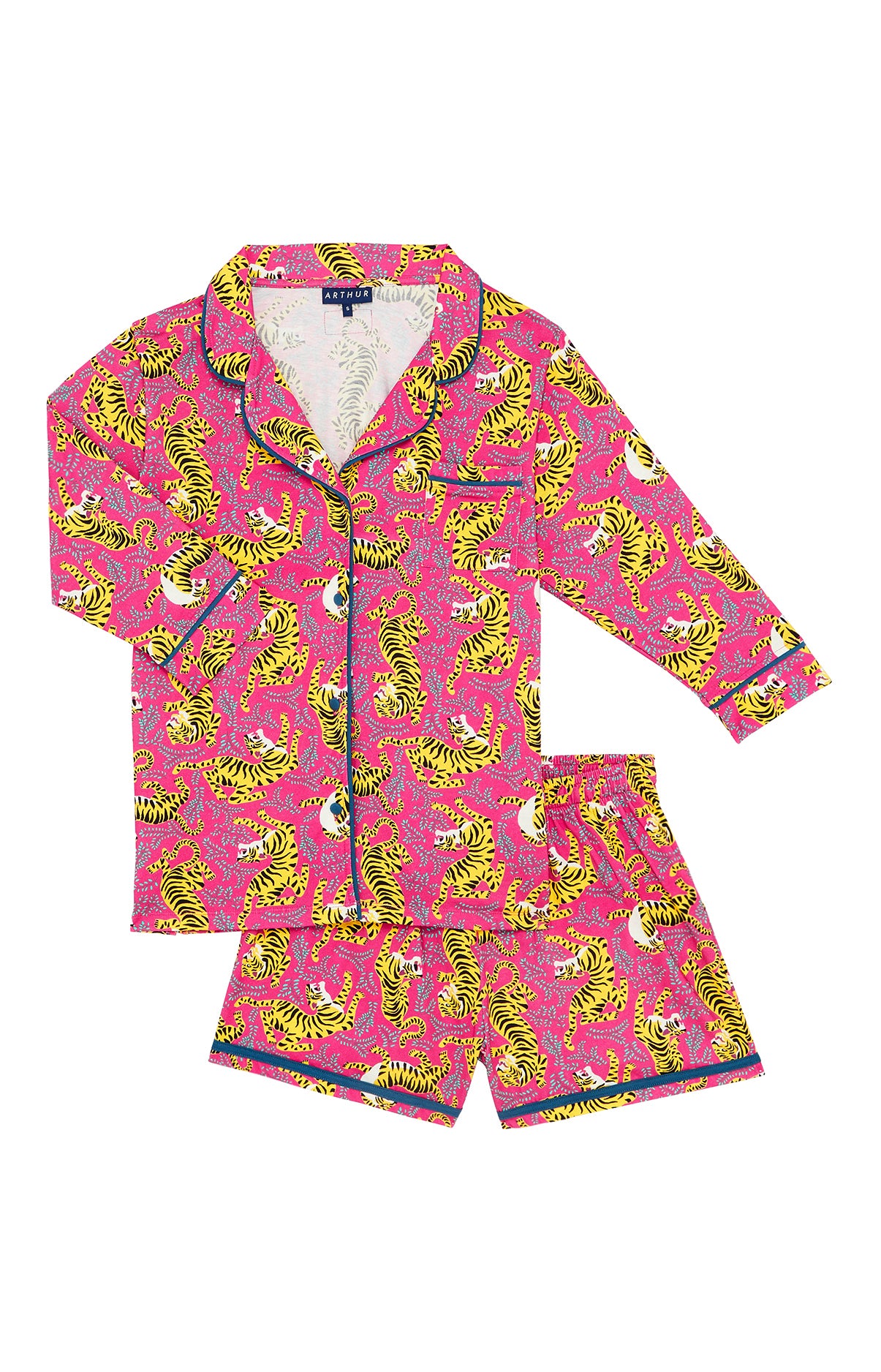 arthur-bob-tigre-pyjama-court-femme-fushia-coton-bio image 3