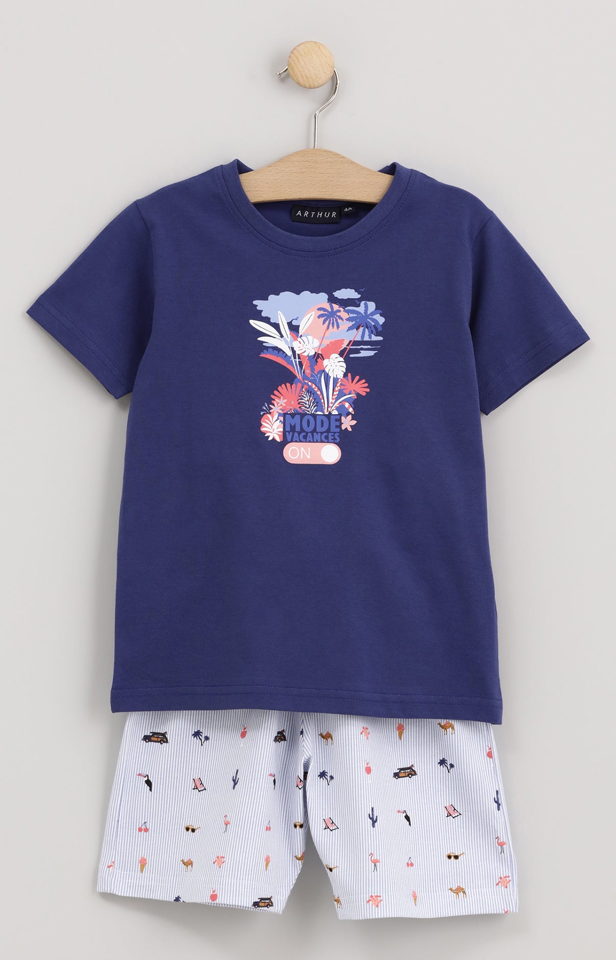 arthur-bob-pyjashort-enfant-ciel-coton-mode-vacances image 1