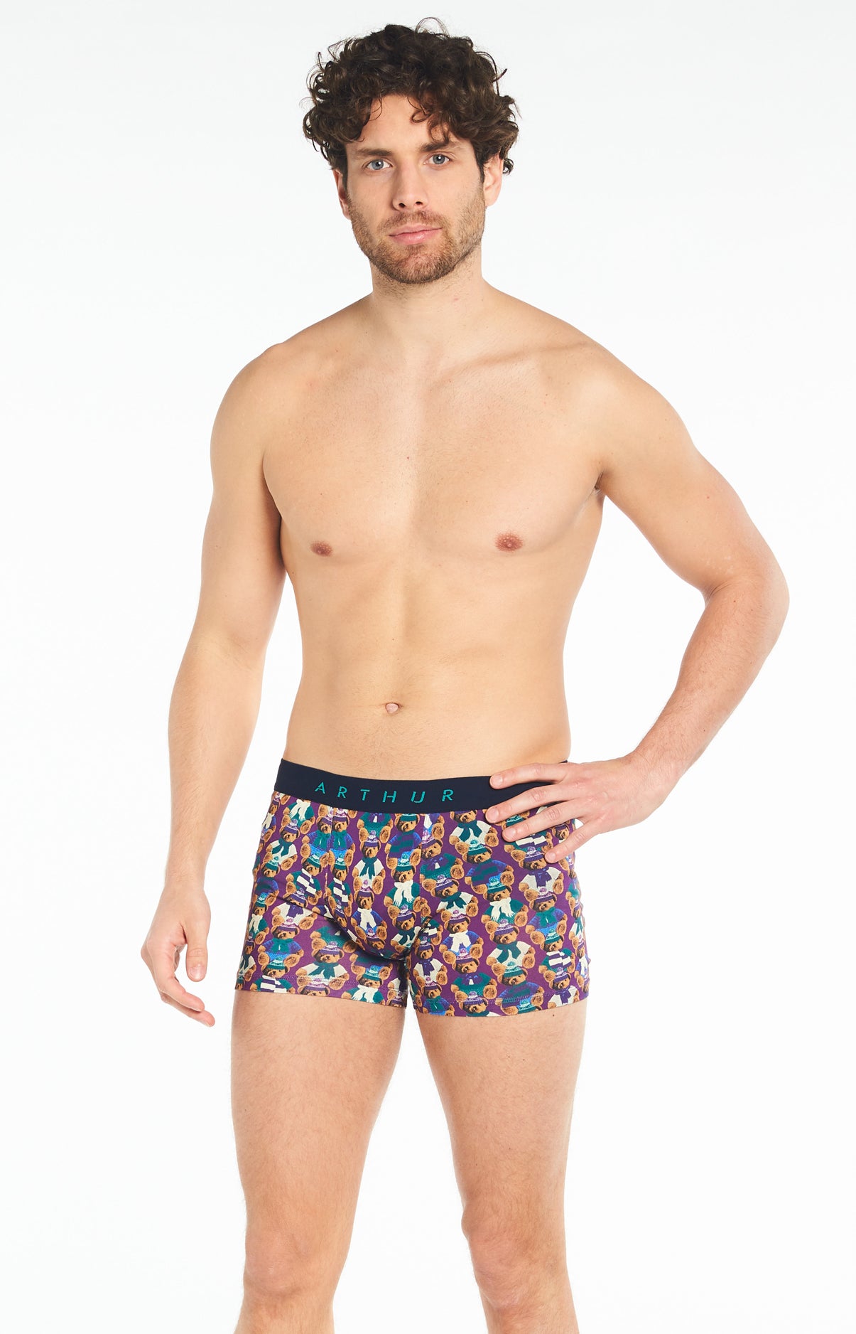 arthur-bob-teddy-boxer-homme-coton-bio-violet image 2