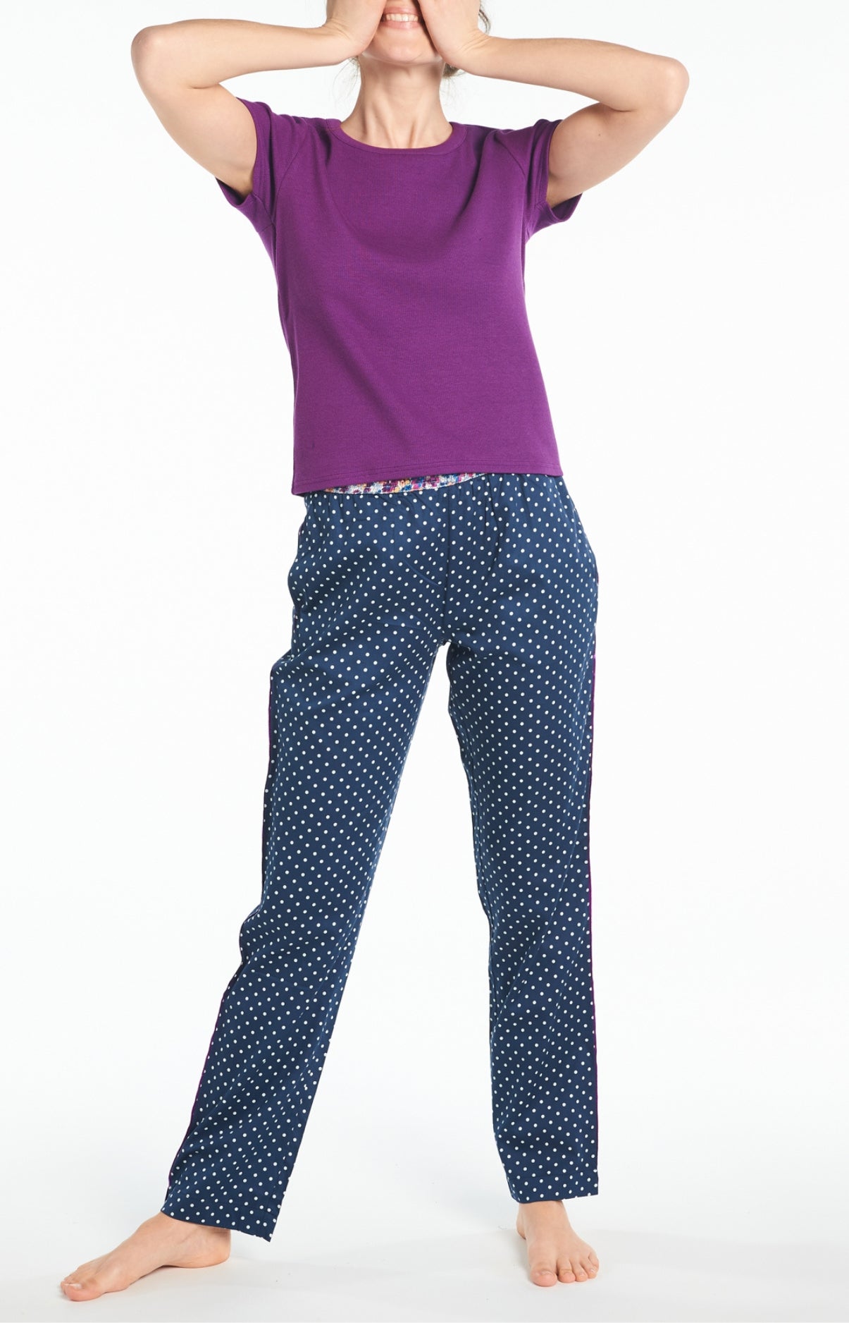 arthur-bob-tee-shirt-uni-violet-coton-c-tel-femme-s image 5