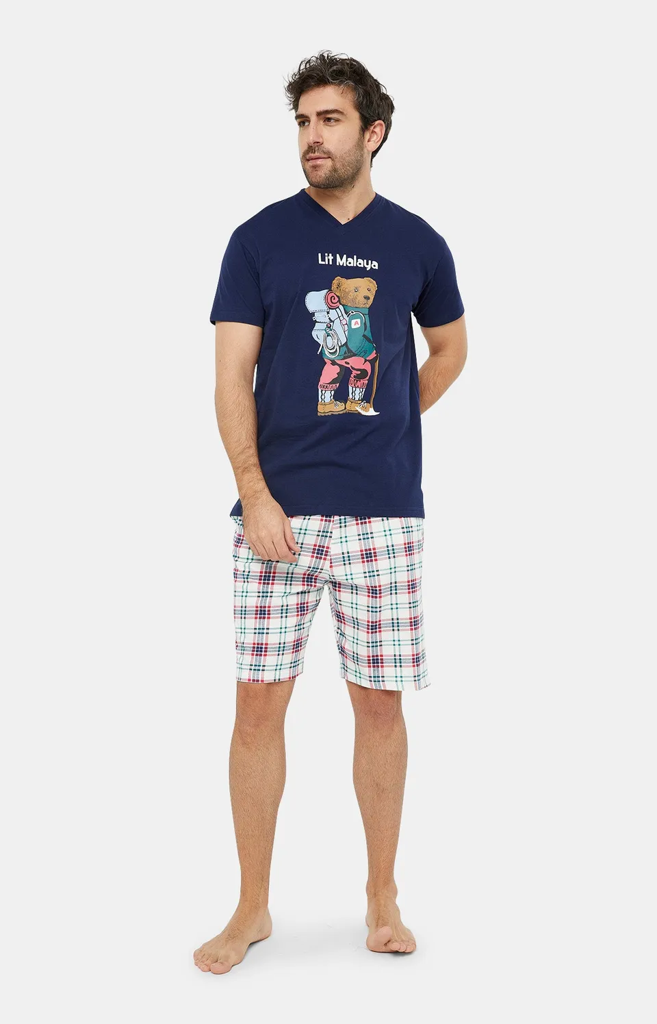 arthur-bob-lit-malaya-pyjashort-homme-blanc-s-xl-coton image 1
