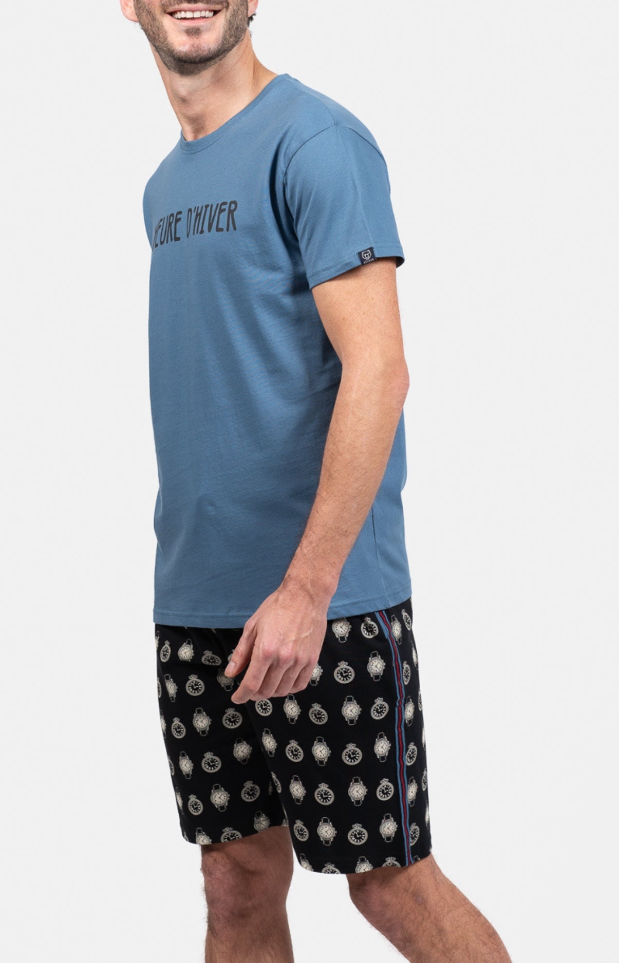 arthur-bob-a-l-heure-pyjashort-homme-noir-coton-bio image 5