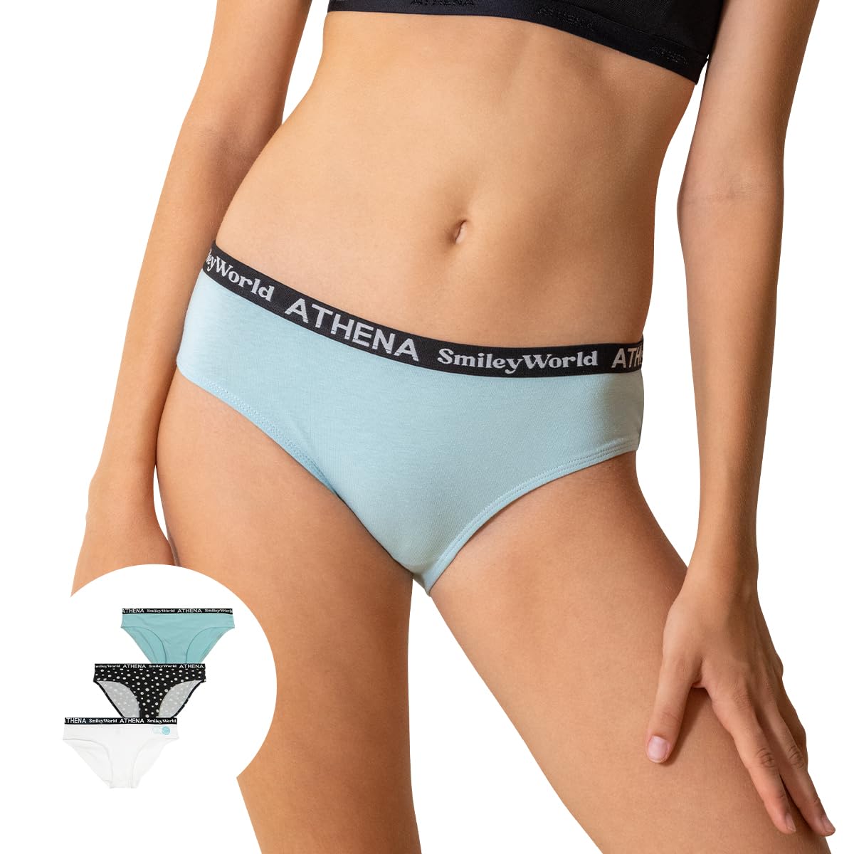 athena-graphic-culotte-fille-smileyworld-12-ans-lot-de-3-coton image 5