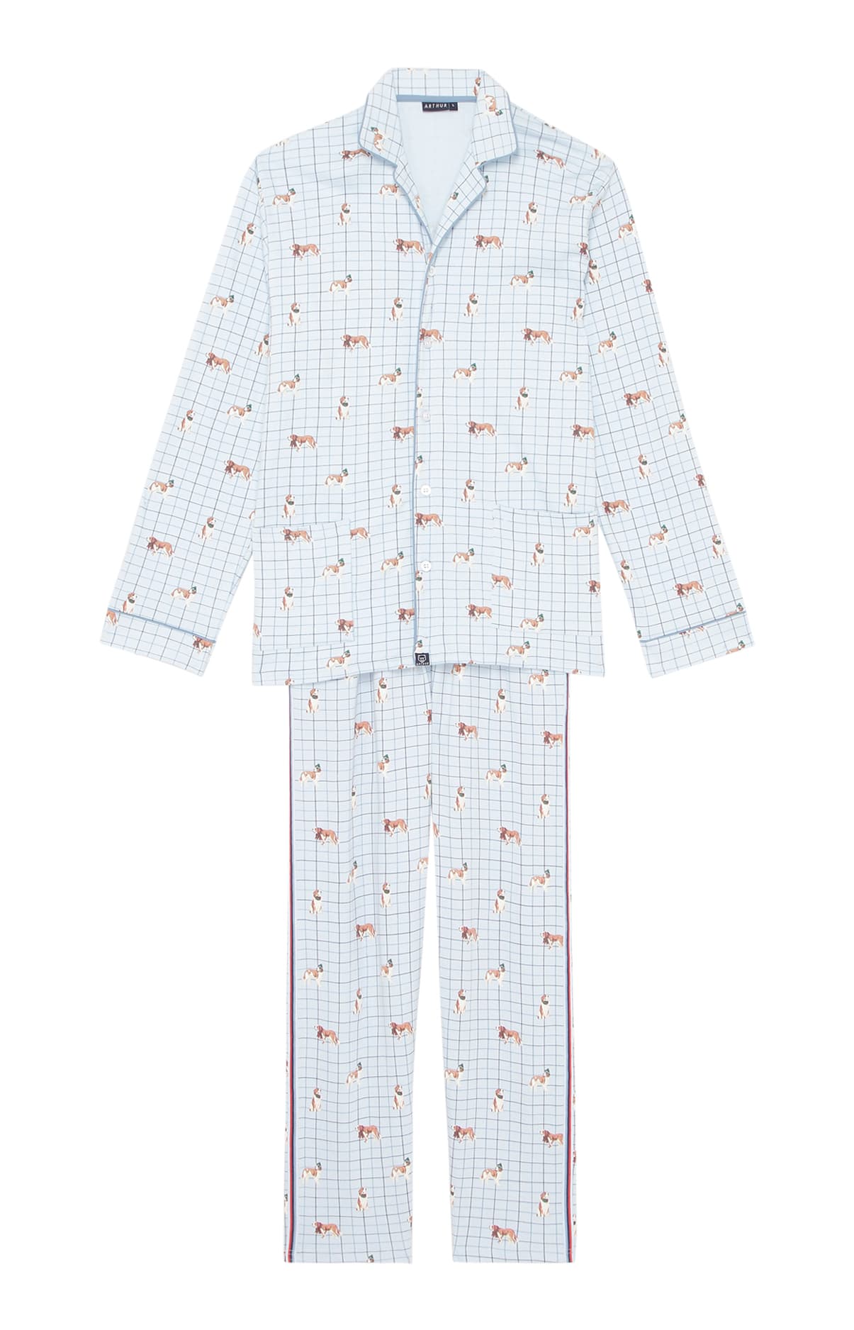 arthur-bob-pyjama-boutonn-wouf-coton-pais-ciel image 3
