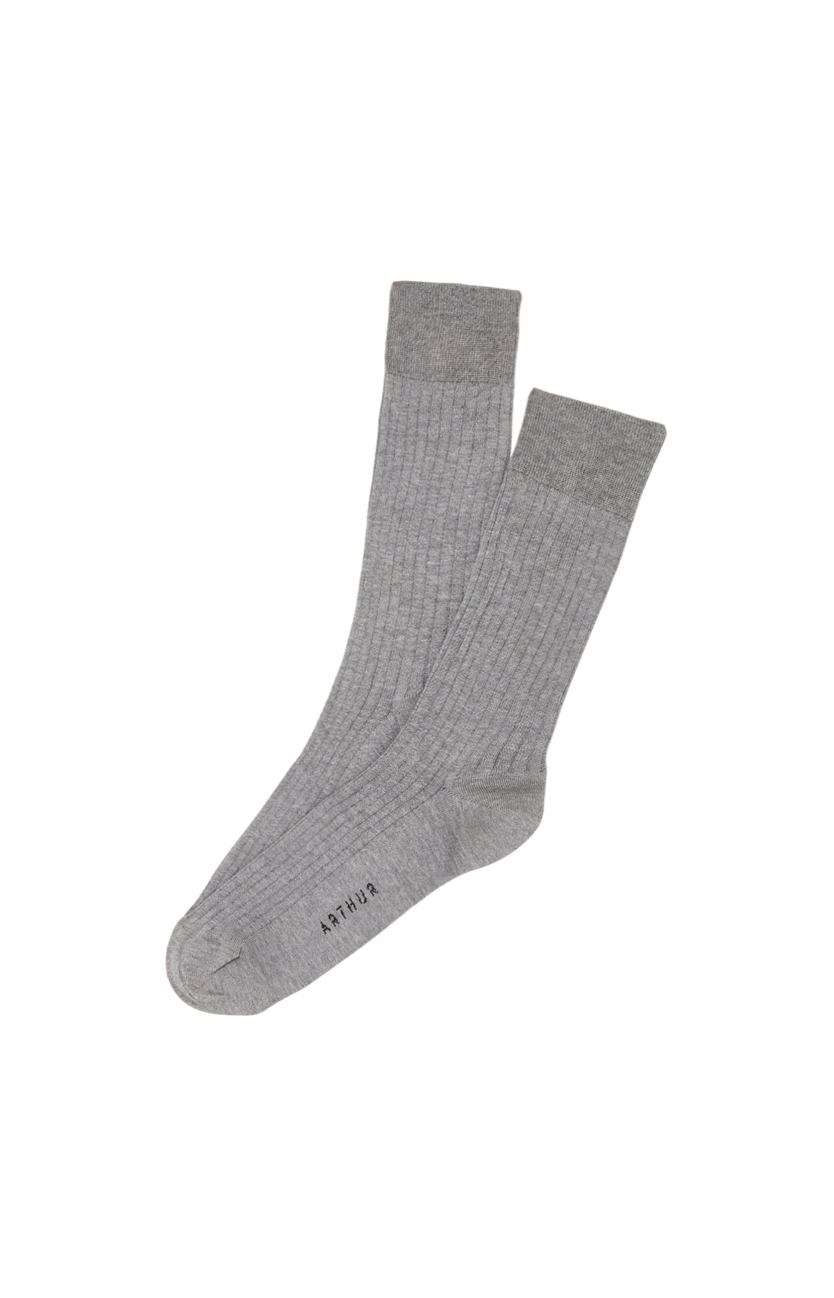 arthur-bob-gris-chaussettes-homme-fil-cosse image 1