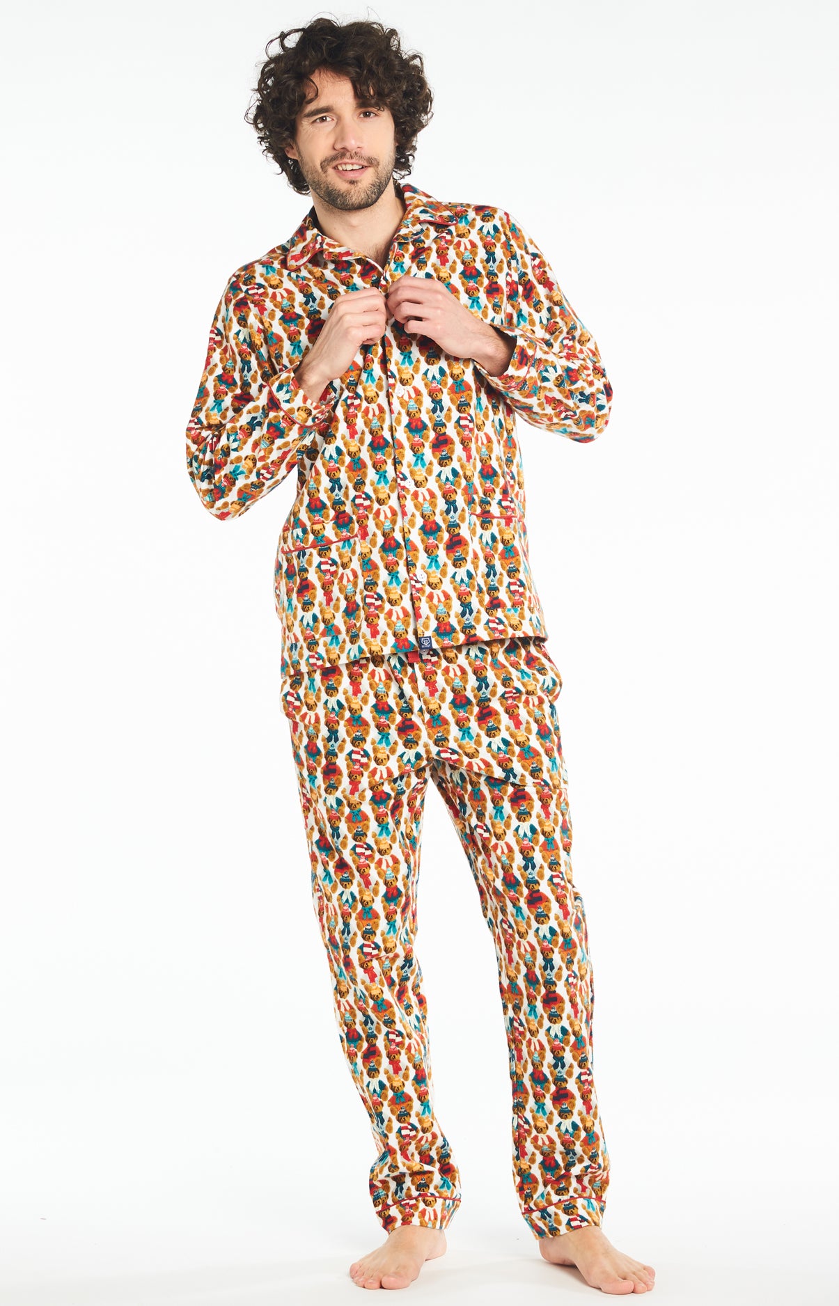 arthur-bob-pyjama-long-pilou-teddy-neige image 5