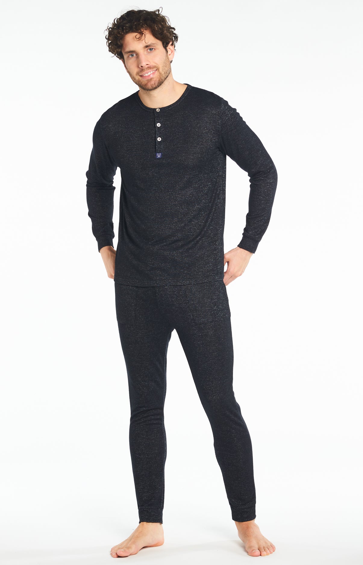 arthur-bob-uni-pyjama-long-homme-anthracite-coton image 1