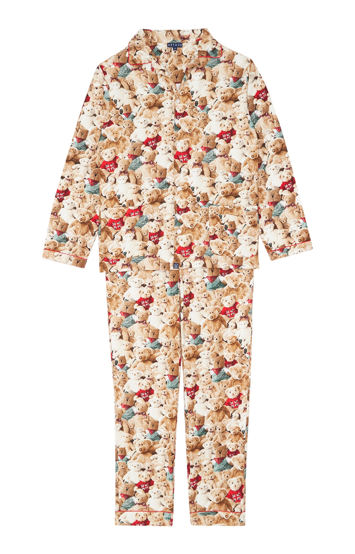 arthur-bob-teddy-pyjama-boutonn-homme-pilou-brun image 3