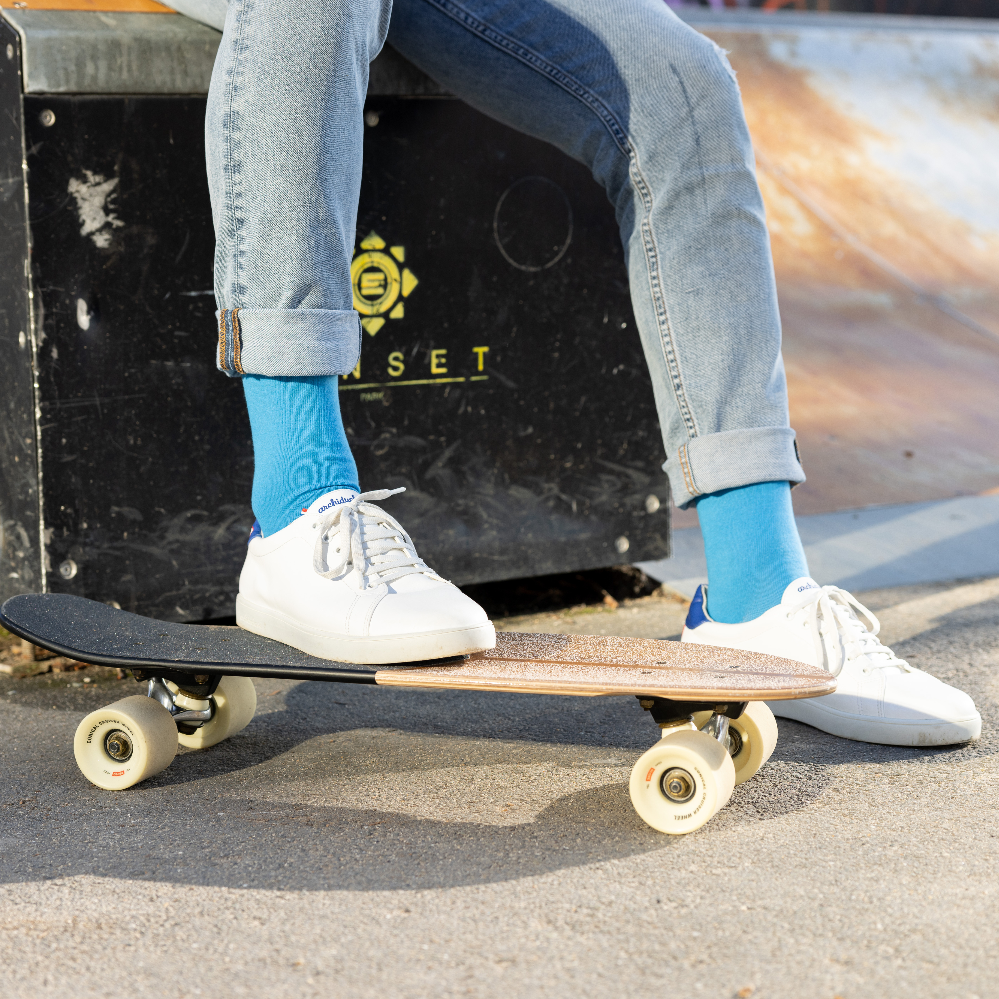 archiduchesse-de-ville-bleu-turquoise-chaussettes-coton image 6
