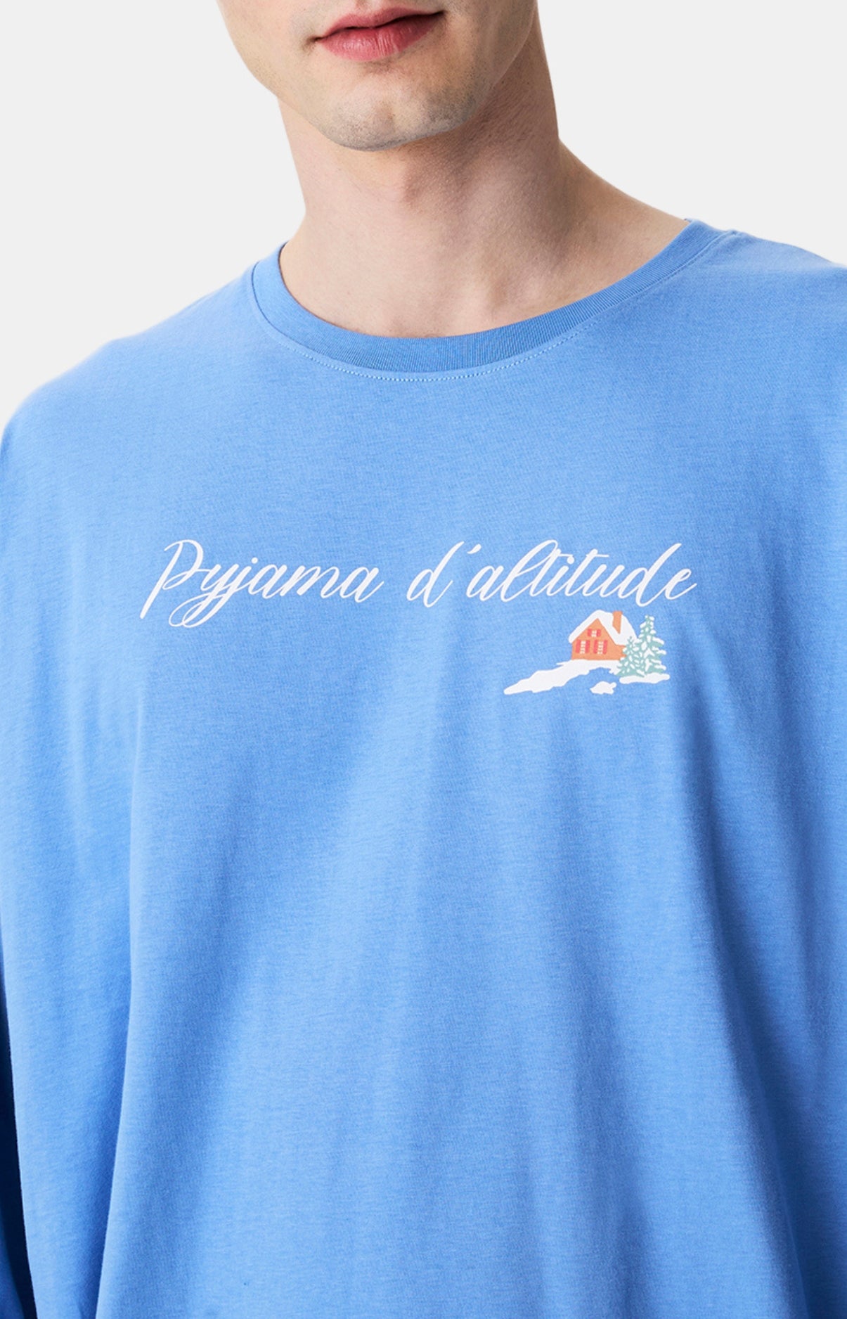 arthur-bob-no-l-en-altitude-chemise-de-nuit-bleu-coton-bio image 2