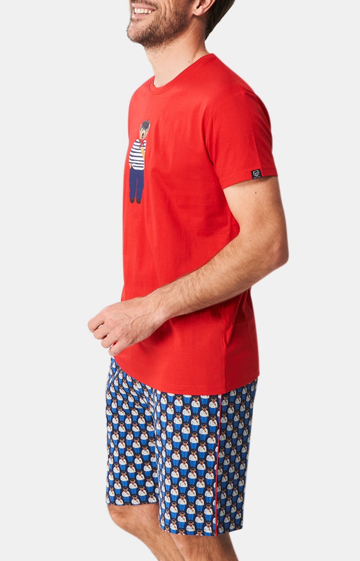arthur-bob-teddy-in-paris-pyjashort-homme-marine-coton-bio image 4