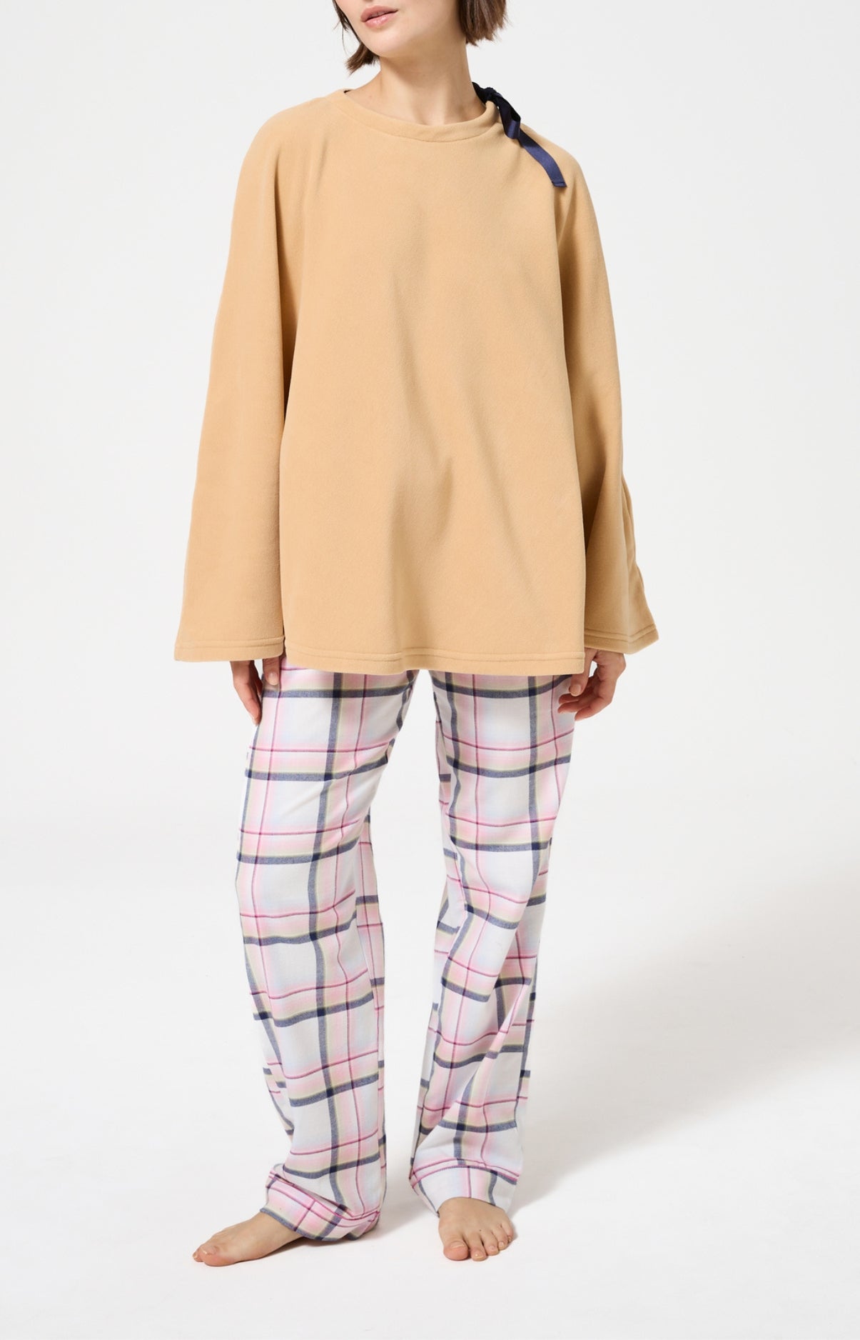 arthur-bob-camille-poncho-camel-polaire-taille-unique image 1