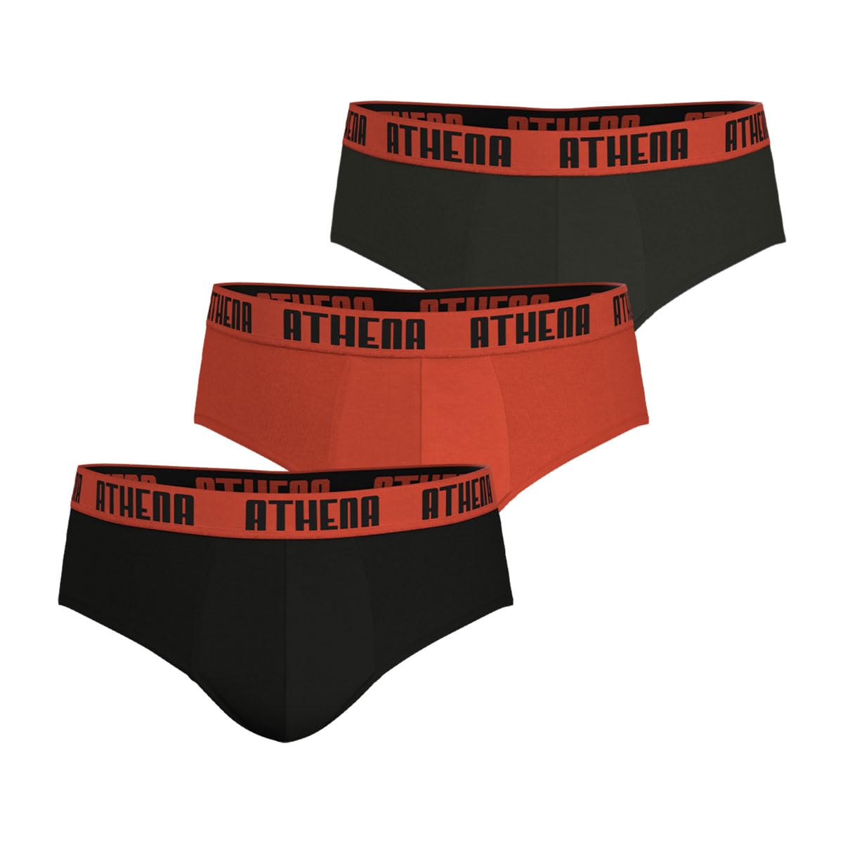 athena-ecopack-lot-3-slips-homme-coton-noir-rouge-anthracite image 3