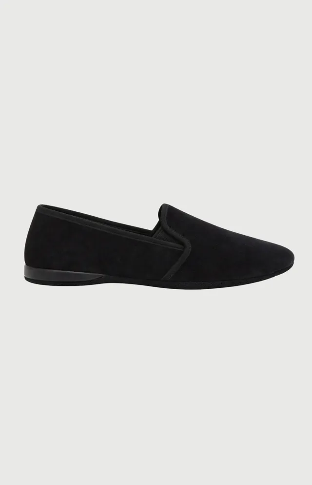 arthur-bob-chaussons-velours-tradi-noir-homme image 1