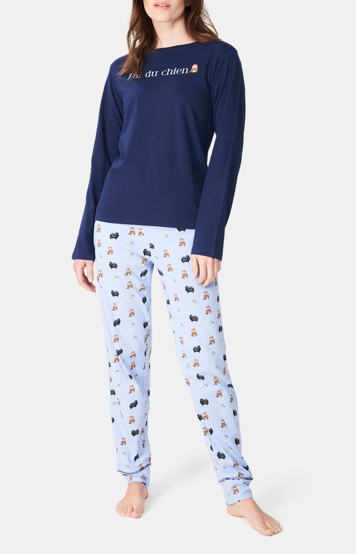 arthur-j-ai-du-chien-pyjama-femme-bleu-m-coton-bio image 1