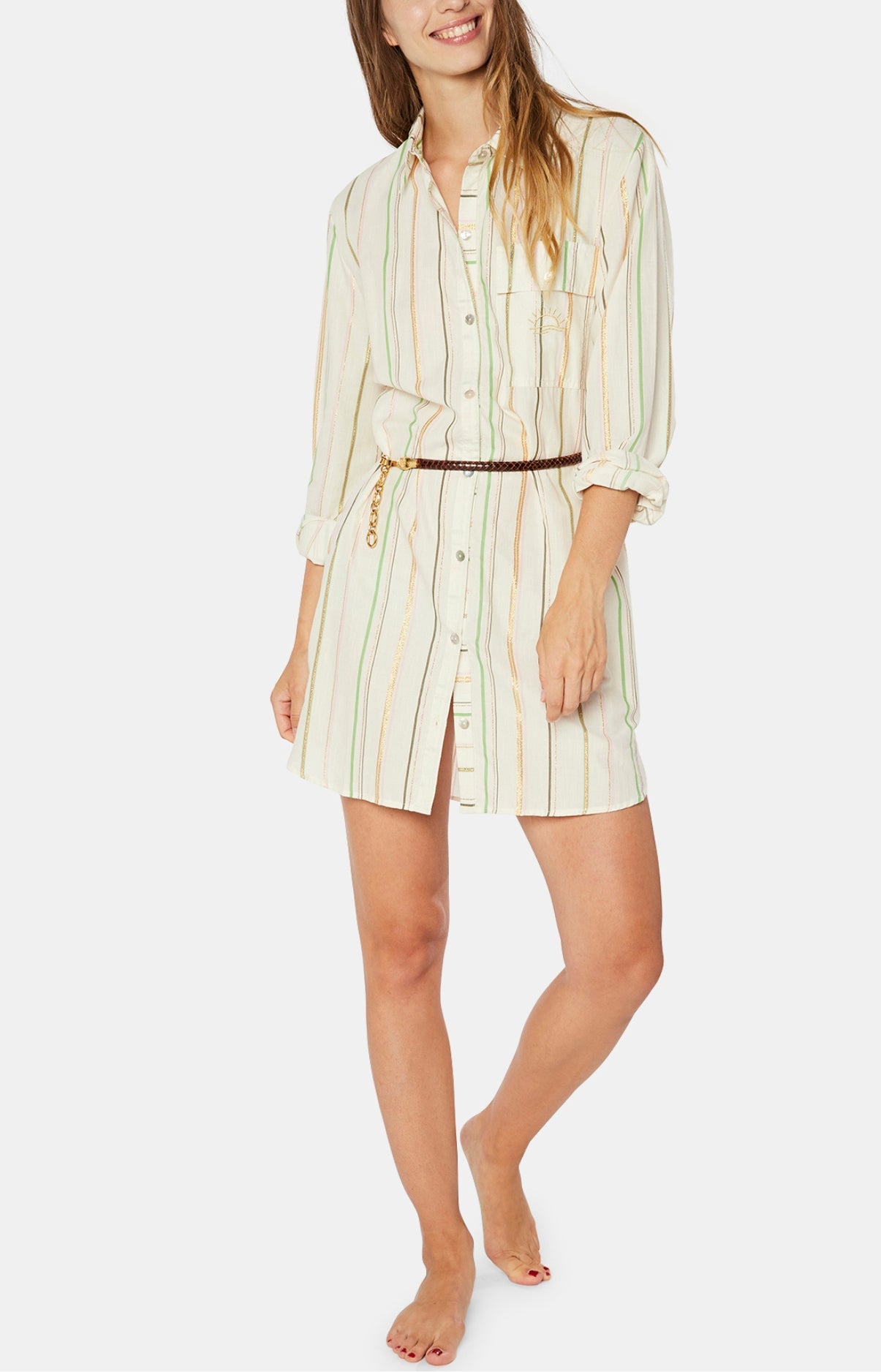 arthur-bob-robe-chemise-sunset-ivoire-ray-e-coton image 1